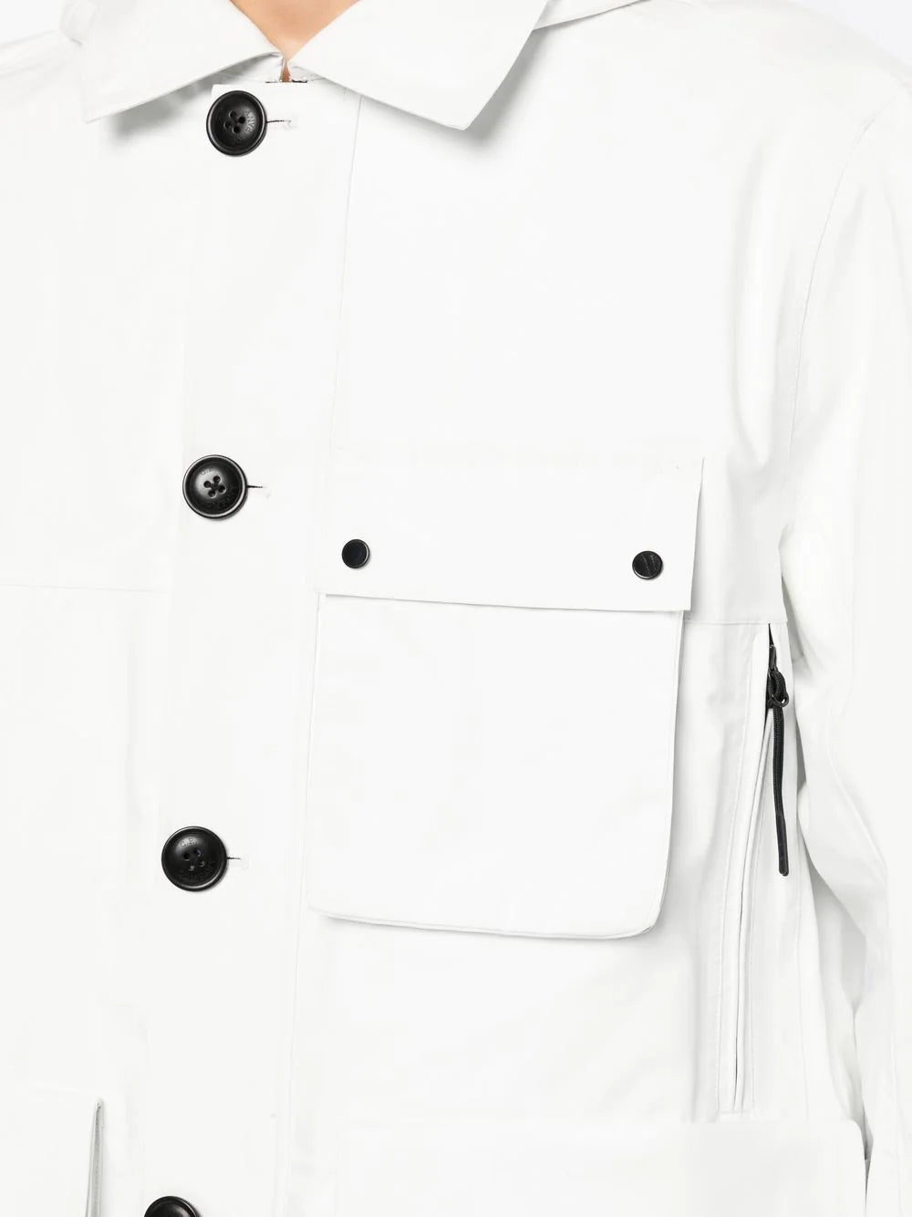 C.P COMPANY Goggles detail shirt jacket White - MAISONDEFASHION.COM