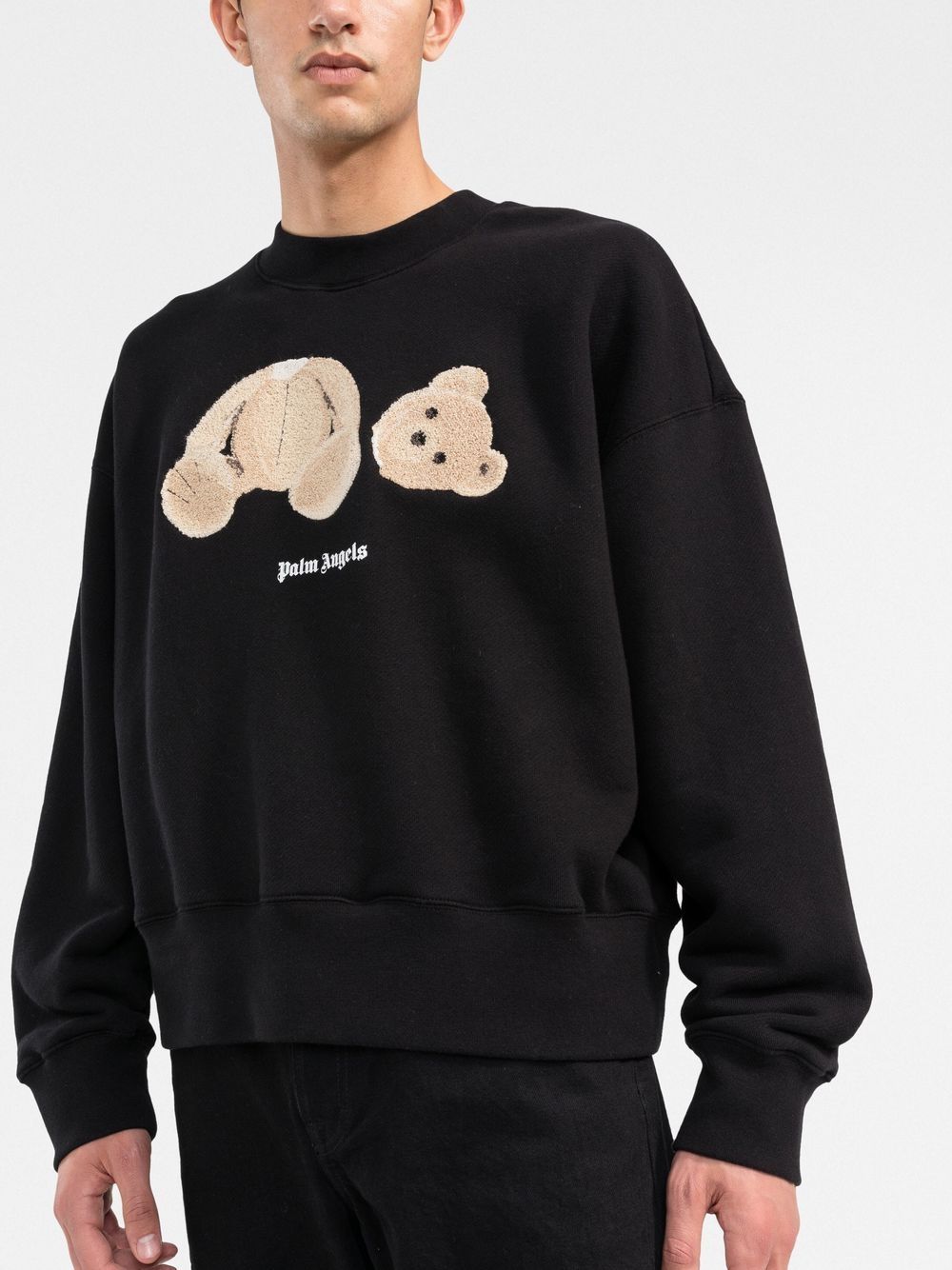 PALM ANGELS Bear Sweatshirt Black - MAISONDEFASHION.COM