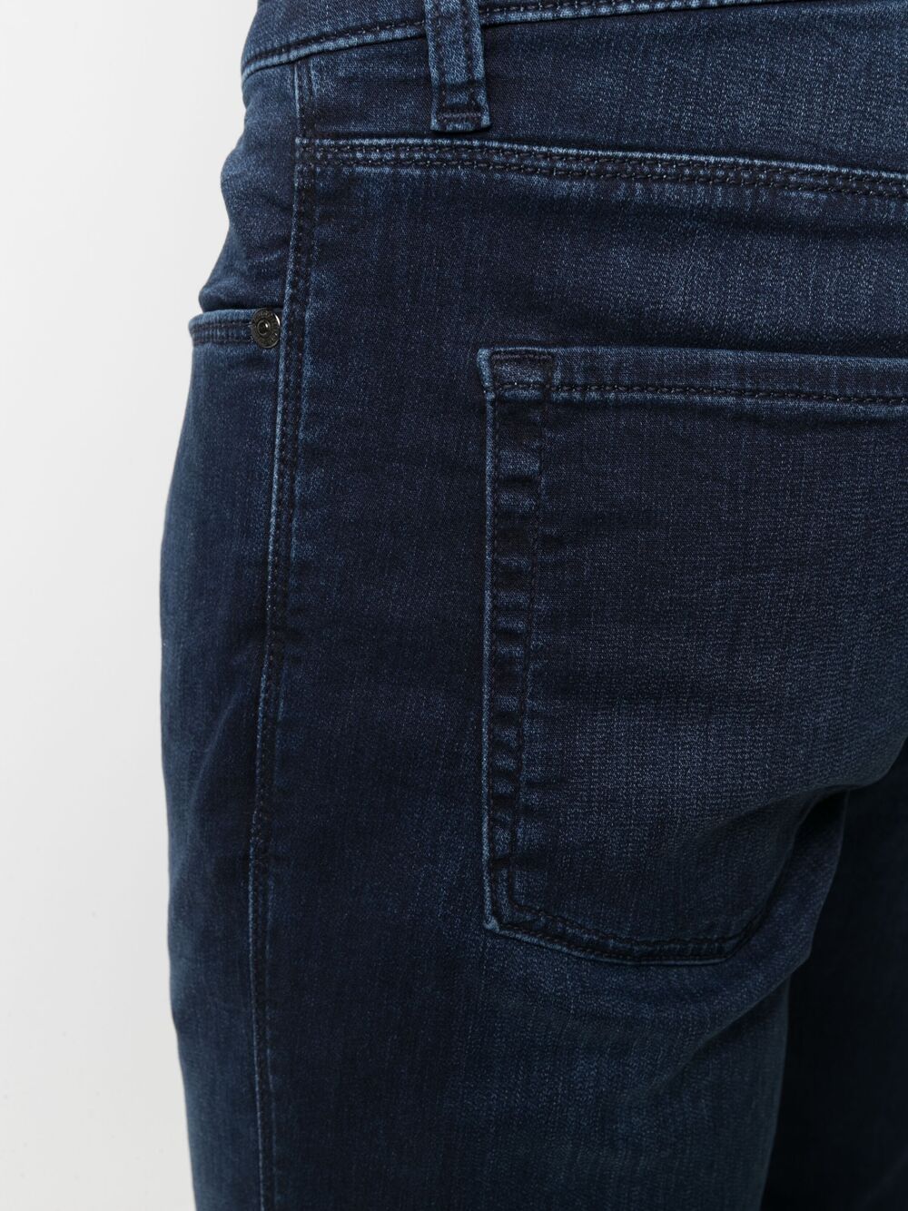 HUGO Logo-patch denim jeans Blue - MAISONDEFASHION.COM