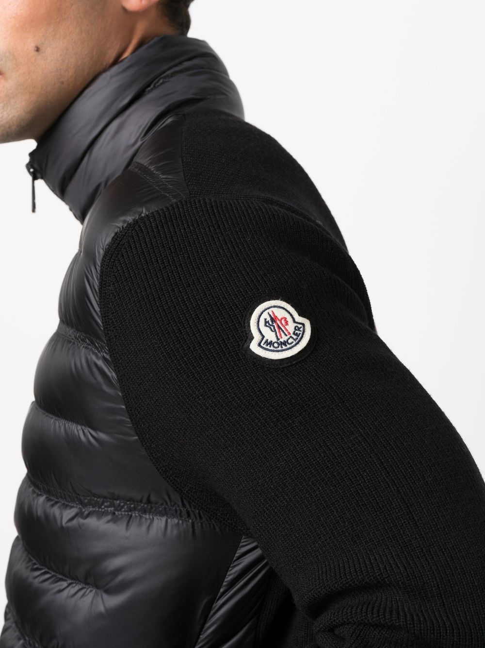 MONCLER Logo Padded Jacket Black - MAISONDEFASHION.COM