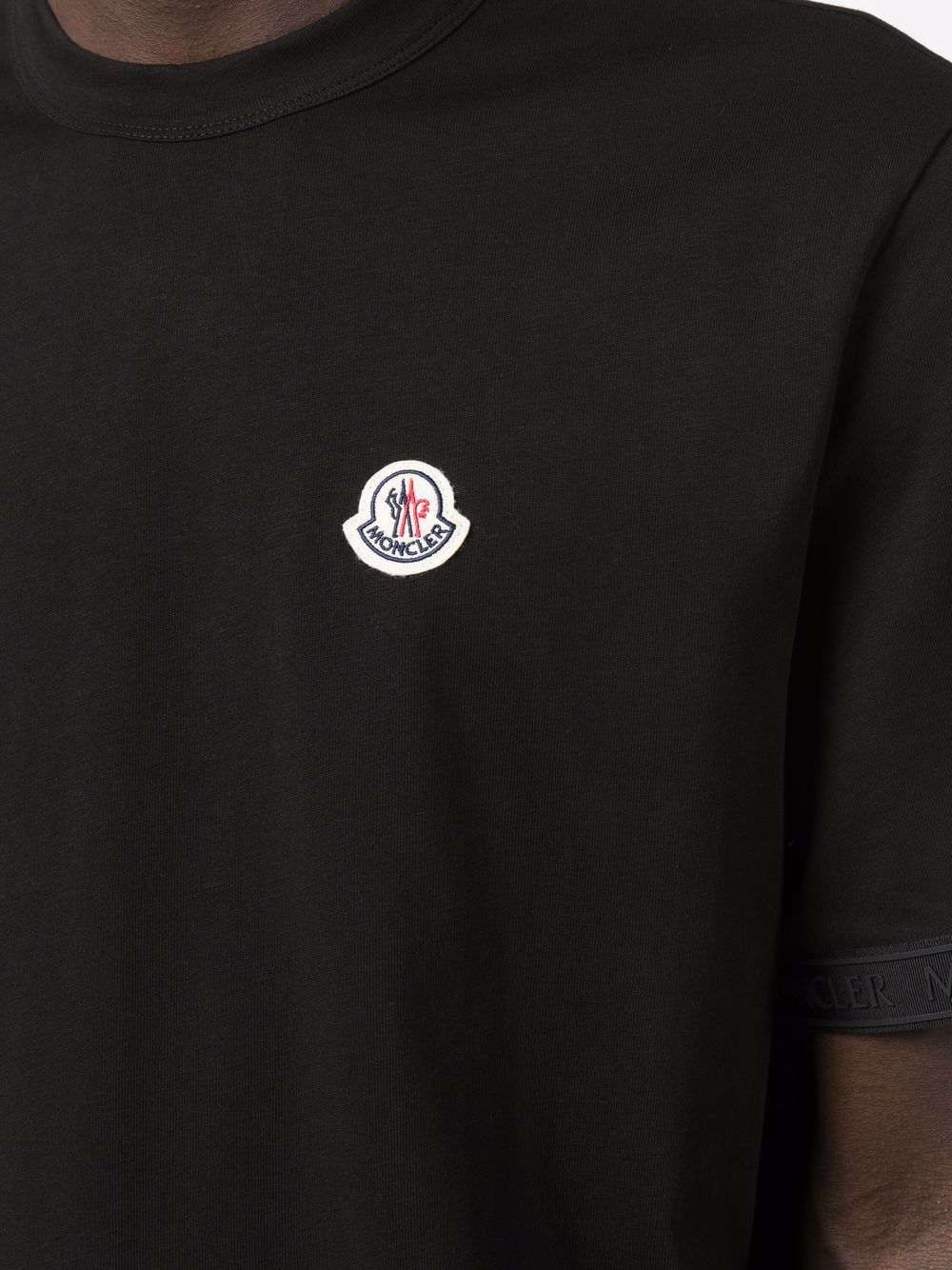 MONCLER Logo Patch T-Shirt Black - MAISONDEFASHION.COM