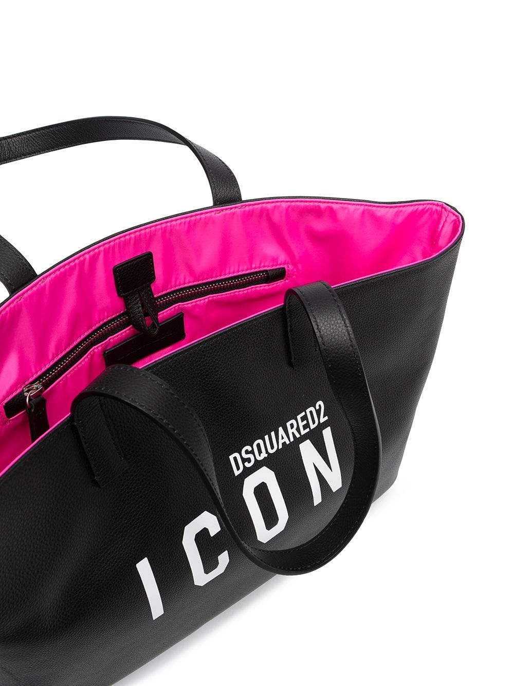 DSQUARED WOMEN Icon logo tote bag Black Pink MAISONDEFASHION.COM