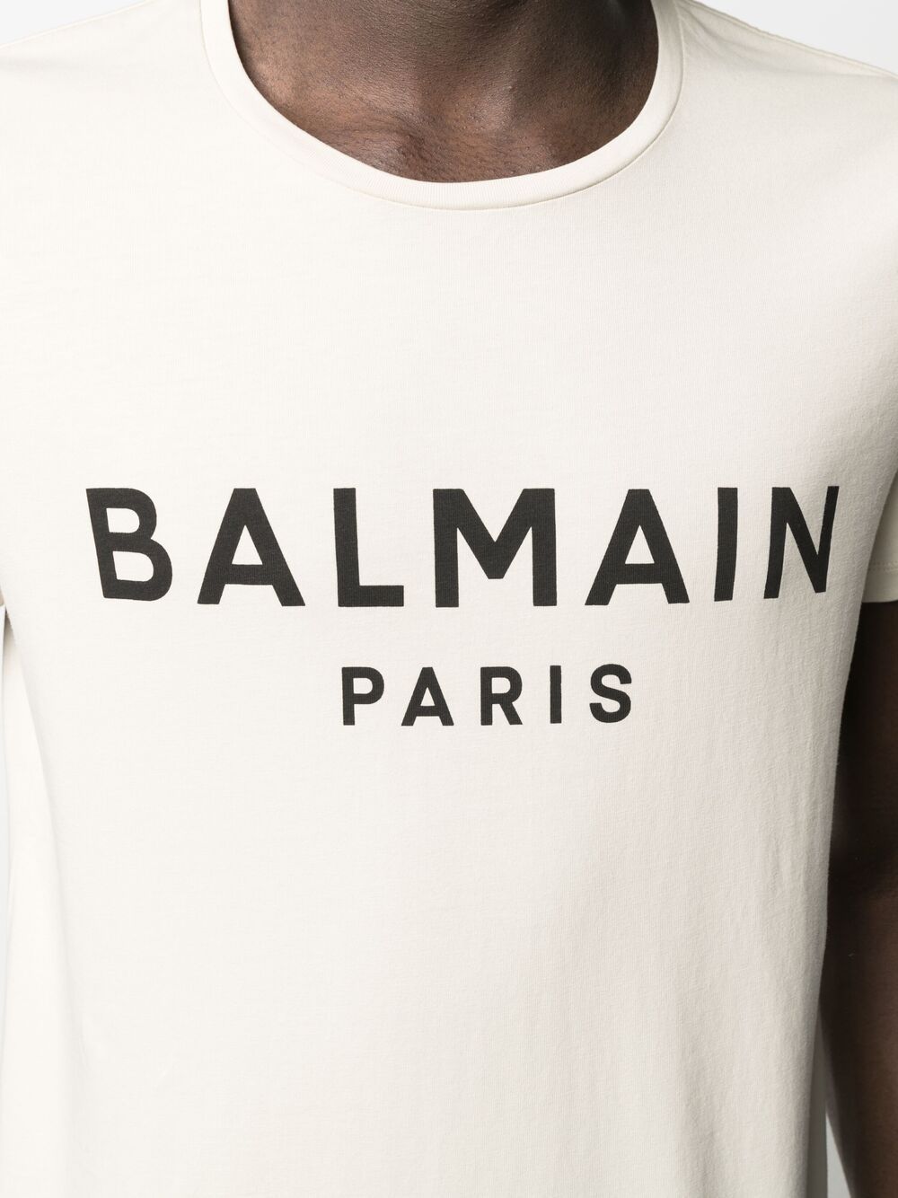 BALMAIN Logo T-Shirt Ivory - MAISONDEFASHION.COM