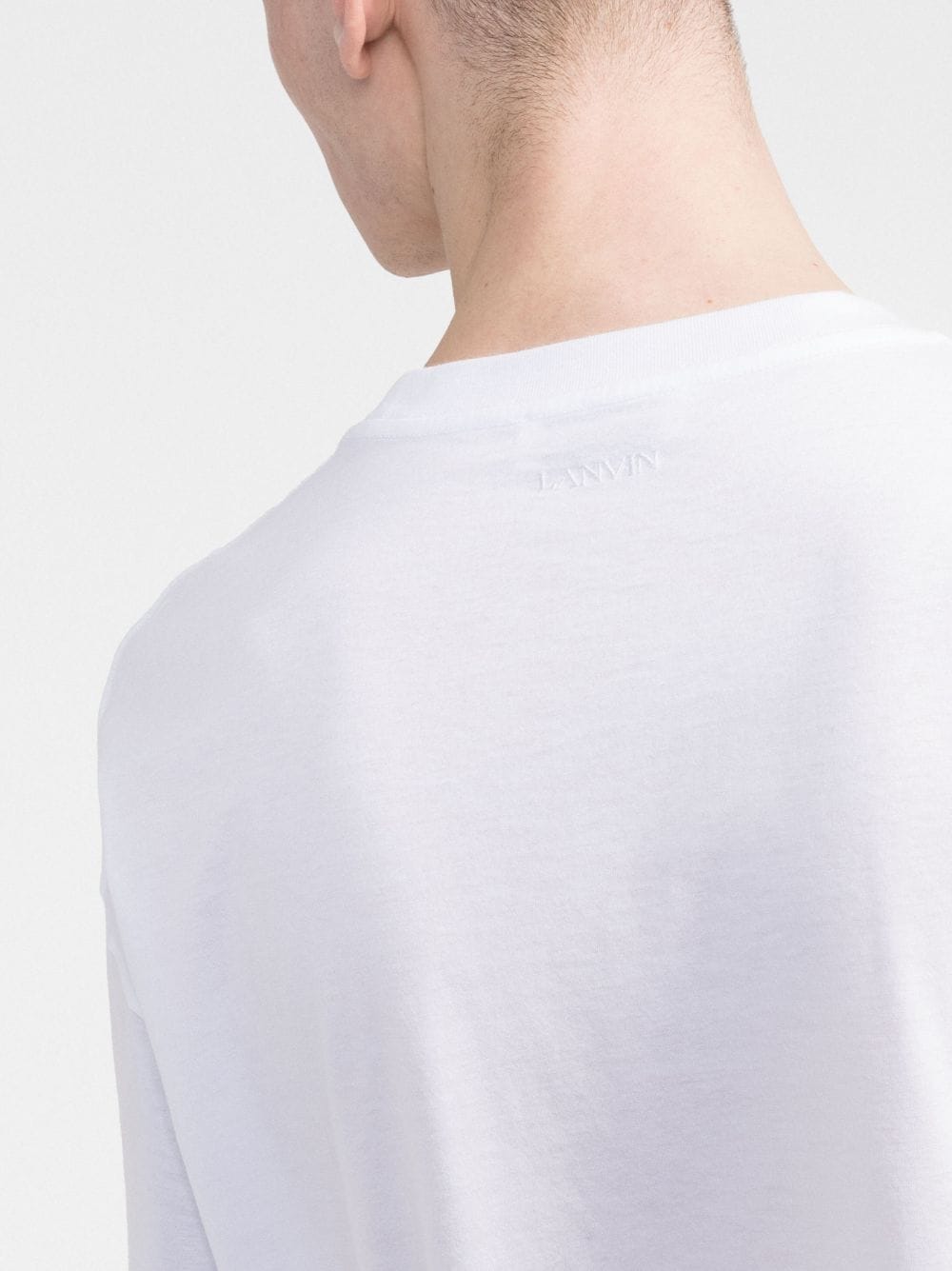 LANVIN Printed Oversized T-Shirt Optic White - MAISONDEFASHION.COM