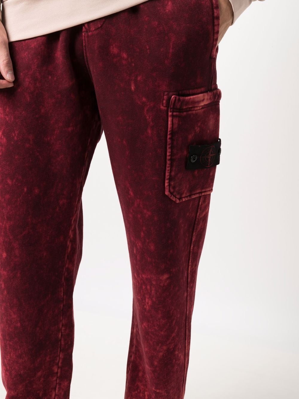 STONE ISLAND Logo Patch Sweatpants Red - MAISONDEFASHION.COM