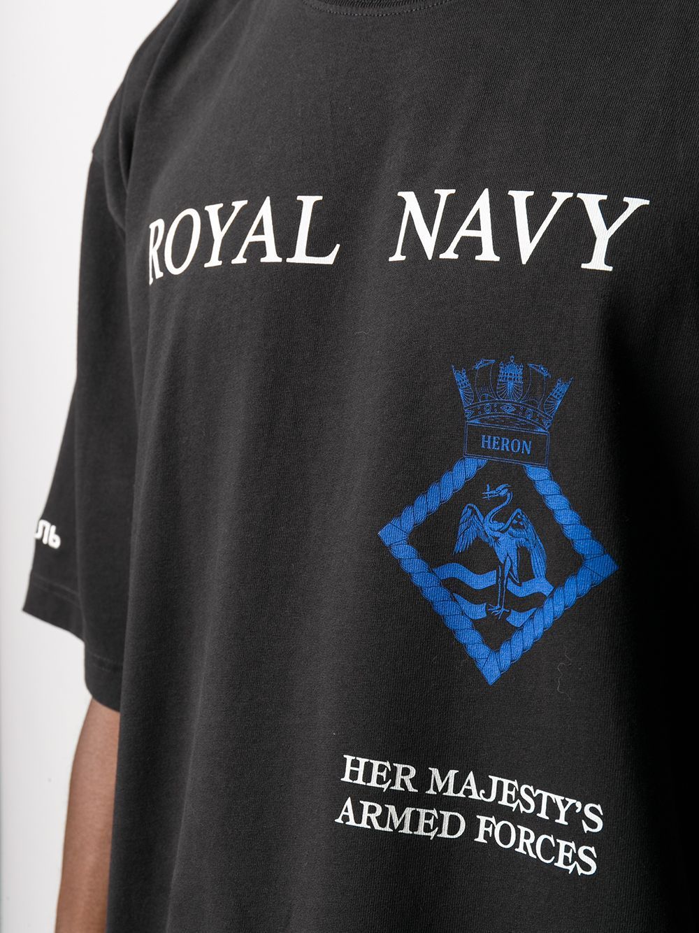 HERON PRESTON Royal Navy Print T-shirt Black - Maison De Fashion 