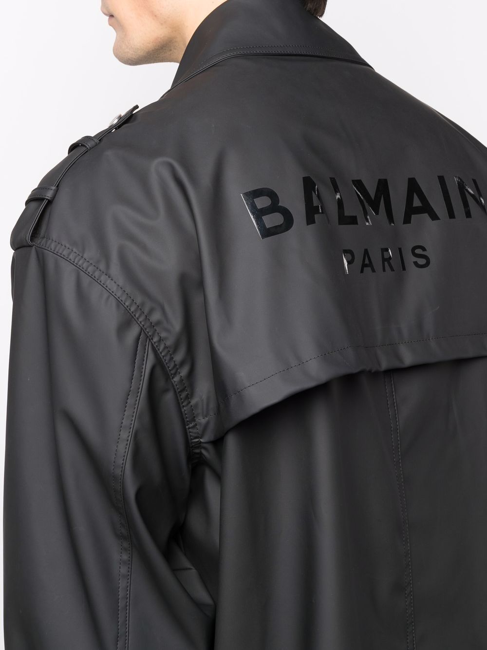 BALMAIN Faux Leather Biker Jacket Black - MAISONDEFASHION.COM