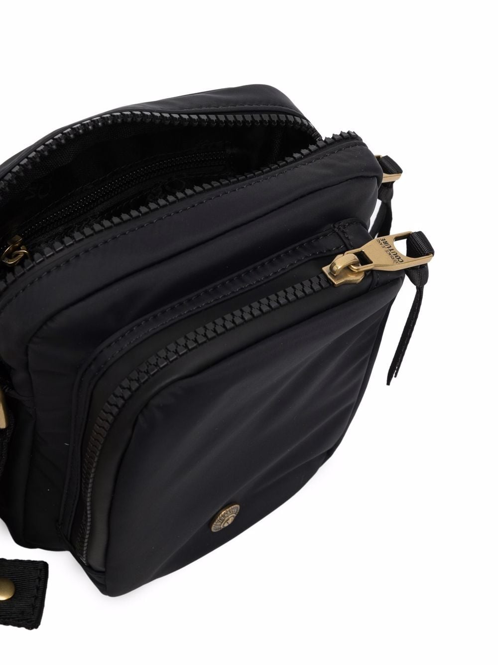 VERSACE JEANS COUTURE Embellished Messenger Bag Black - MAISONDEFASHION.COM