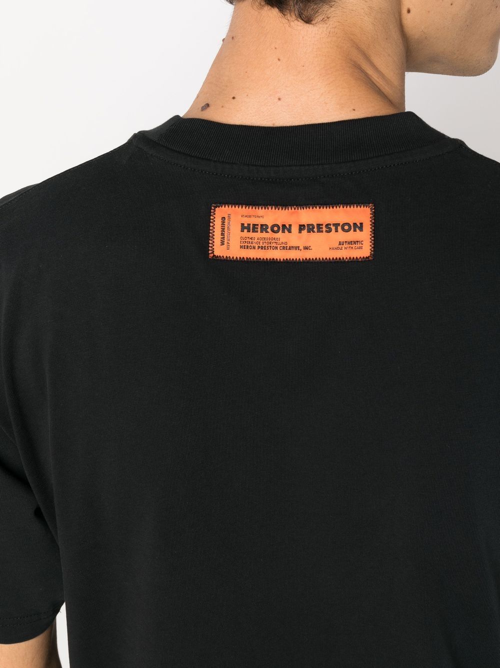 HERON PRESTON CTNMB Logo T-Shirt Black/White - MAISONDEFASHION.COM