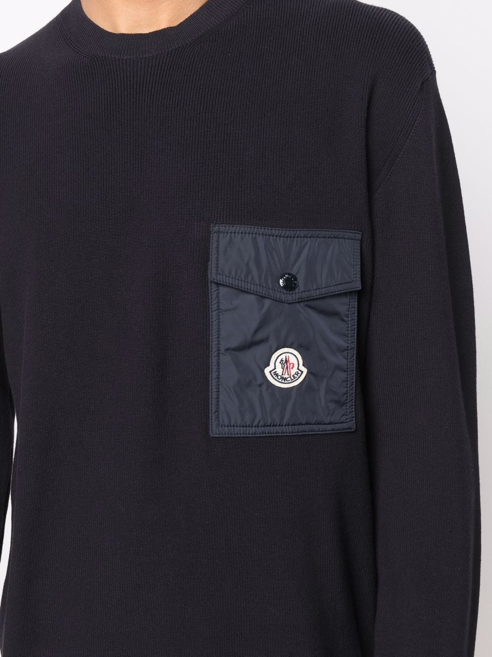 MONCLER Pocket Detail Sweatshirt Navy - MAISONDEFASHION.COM