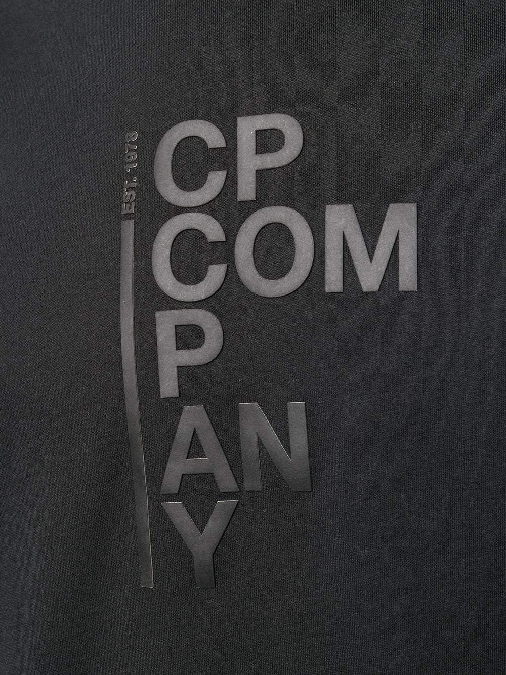 C.P. COMPANY Vertical Logo Print T-Shirt Black - Maison De Fashion 