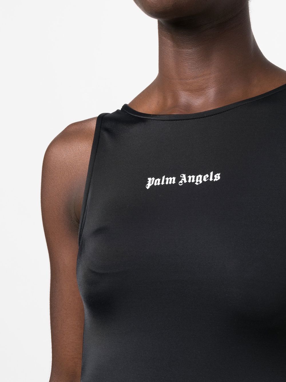 PALM ANGELS WOMEN Track Active Tanktop Black/White - MAISONDEFASHION.COM