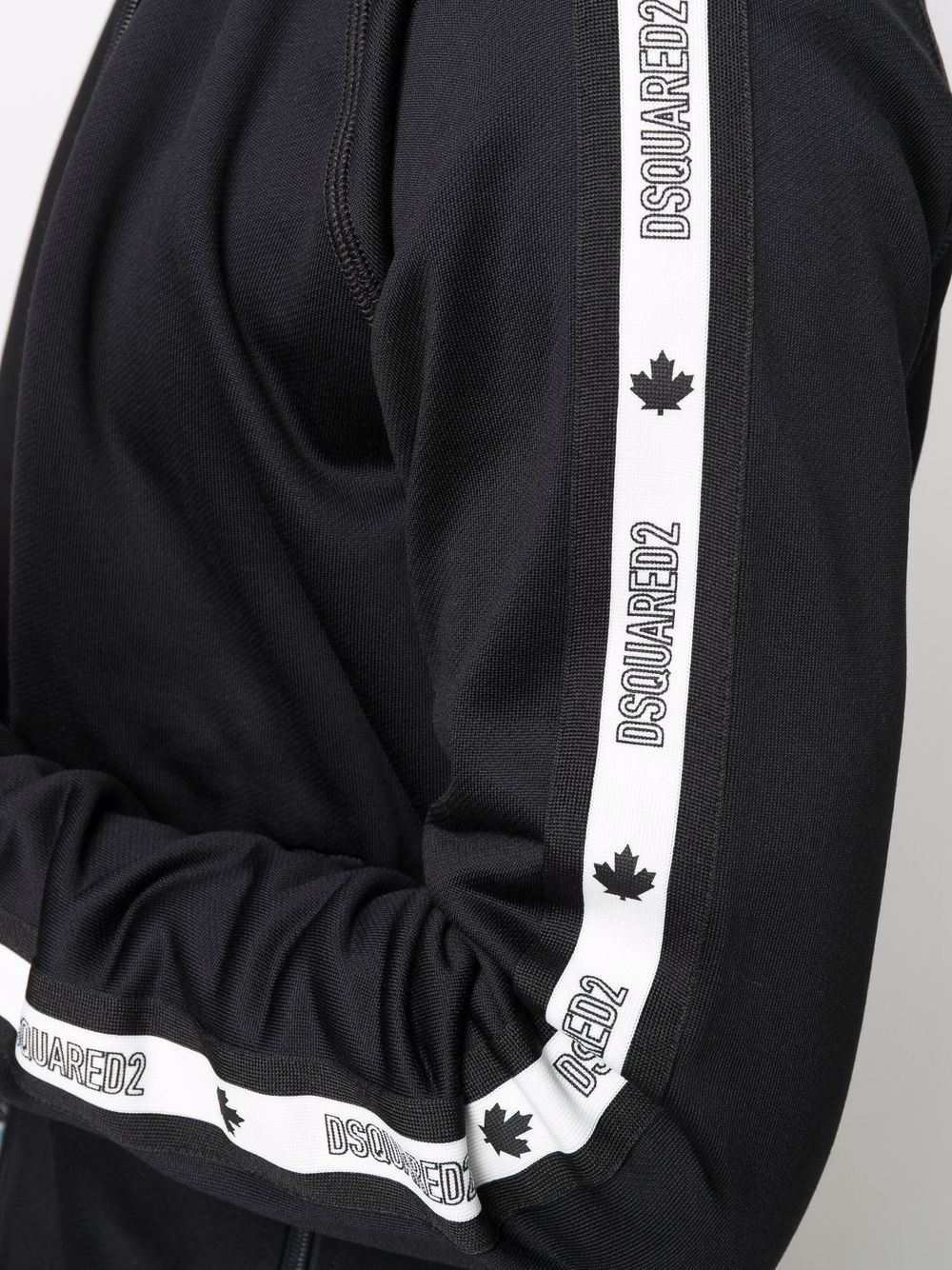 DSQUARED2 Tape Logo Track Jacket Black - MAISONDEFASHION.COM