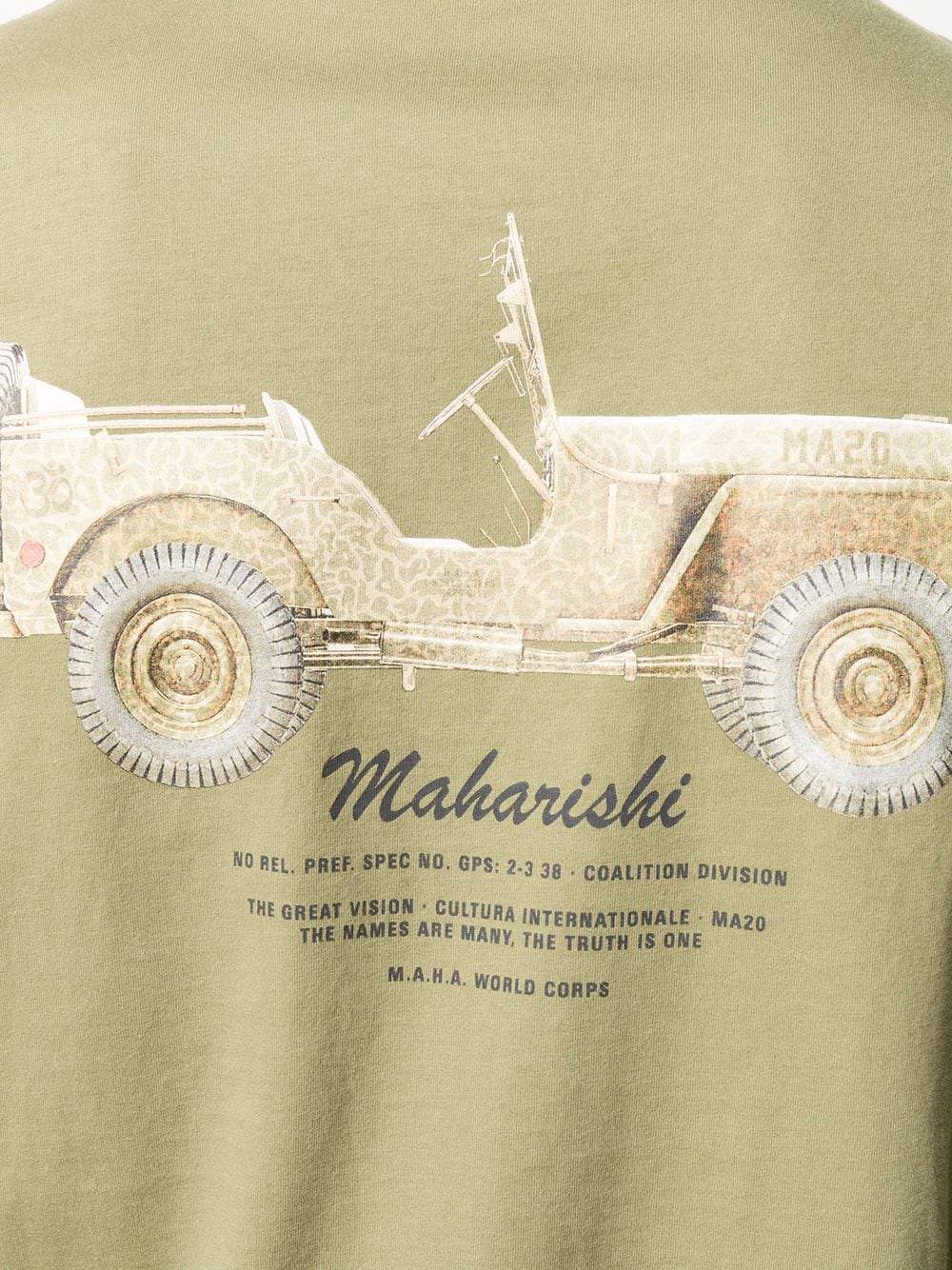 MAHARISHI Jeep Logo Print T-shirt Olive - Maison De Fashion 