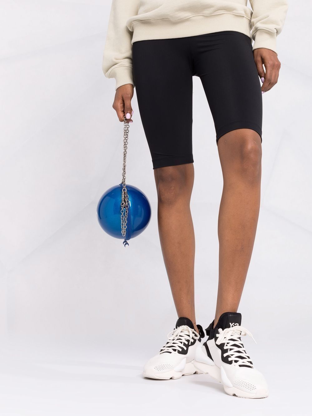 OFF-WHITE WOMEN Logo-tape cycling shorts Black - MAISONDEFASHION.COM