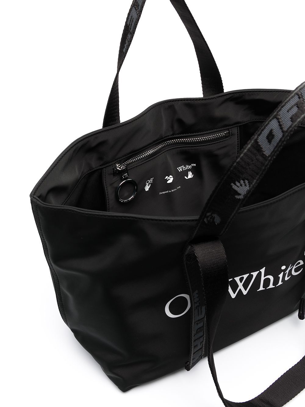 Off-White Black Nylon Small Commercial Tote Off-White