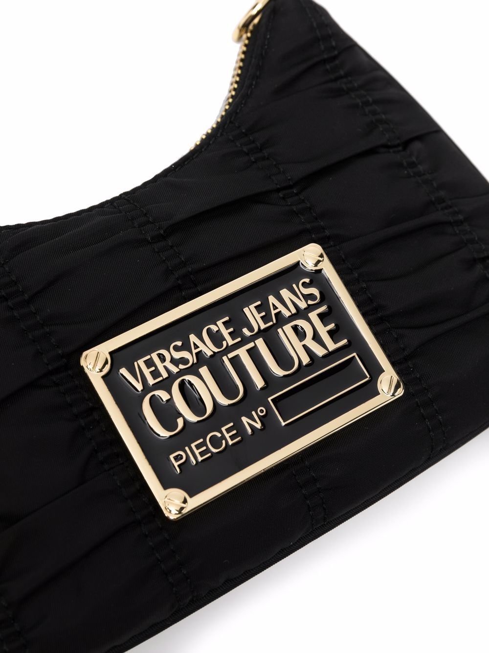 VERSACE JEANS COUTURE WOMEN Logo Pleated Bag Black - MAISONDEFASHION.COM