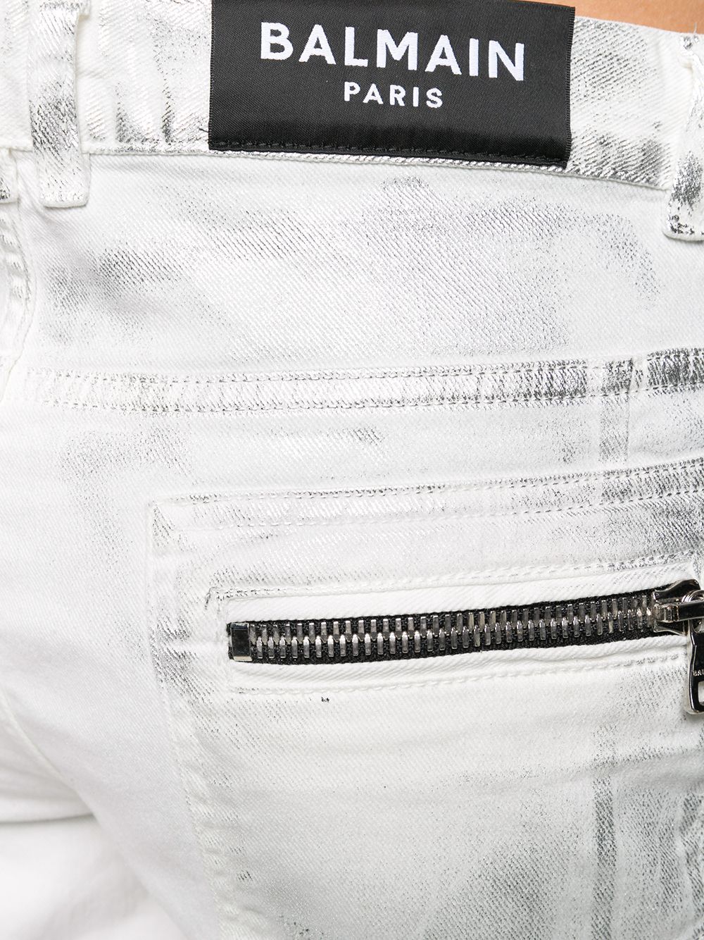 BALMAIN ripped skinny biker jeans white Maison De Fashion