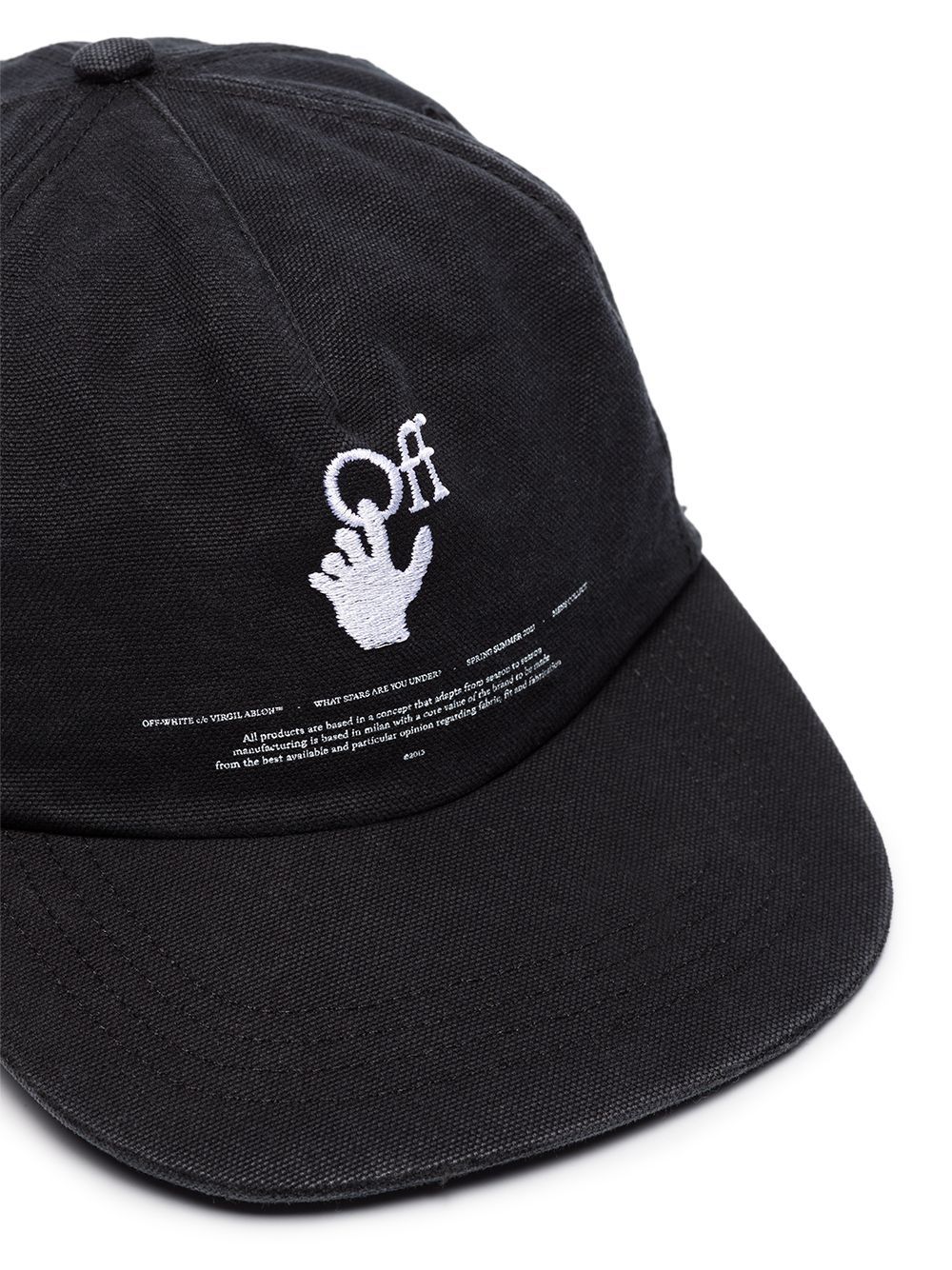 OFF-WHITE Hands Off Logo Embroidered Baseball Cap Black - MAISONDEFASHION.COM