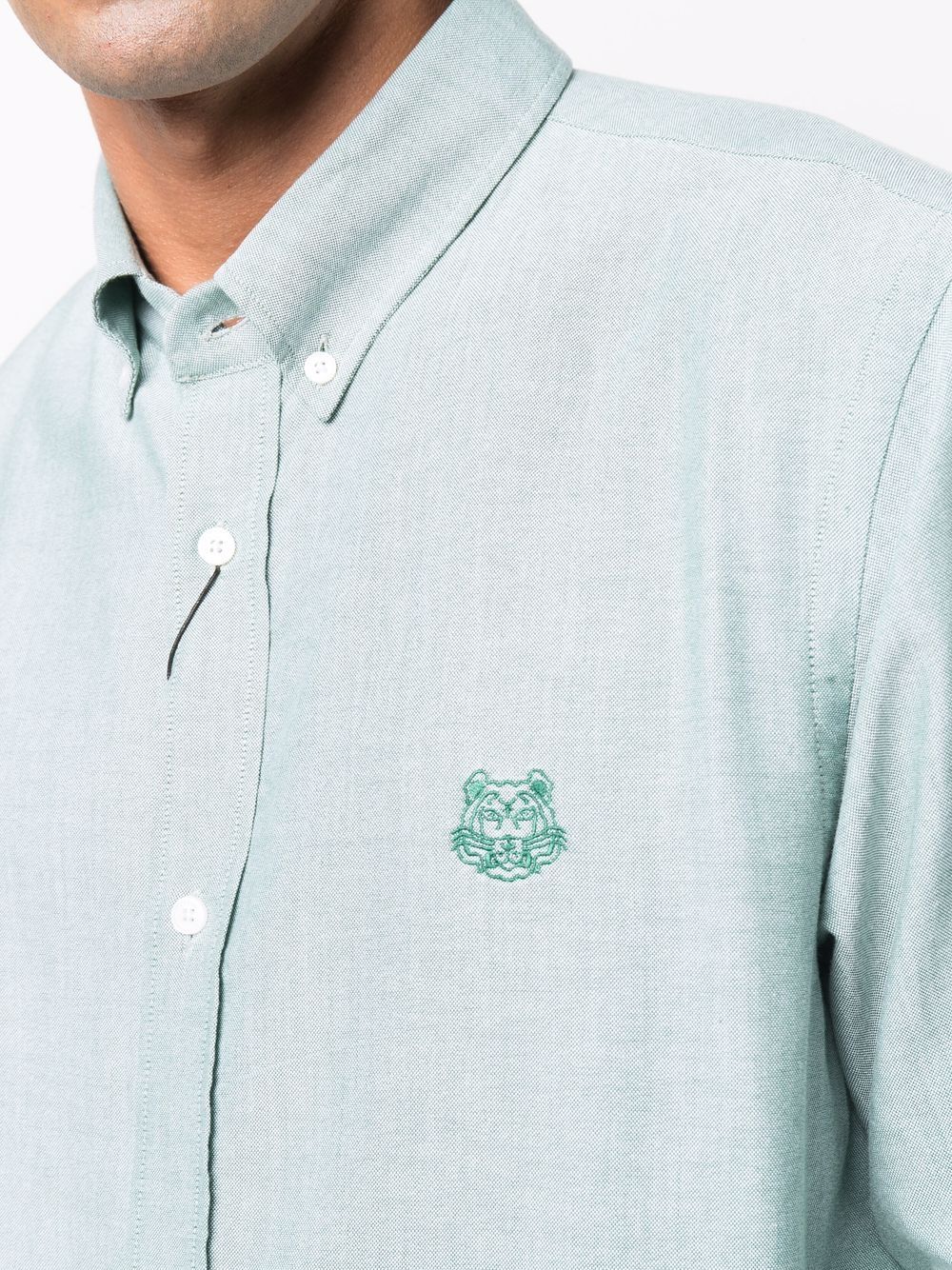 KENZO Tiger Logo Shirt Green - MAISONDEFASHION.COM