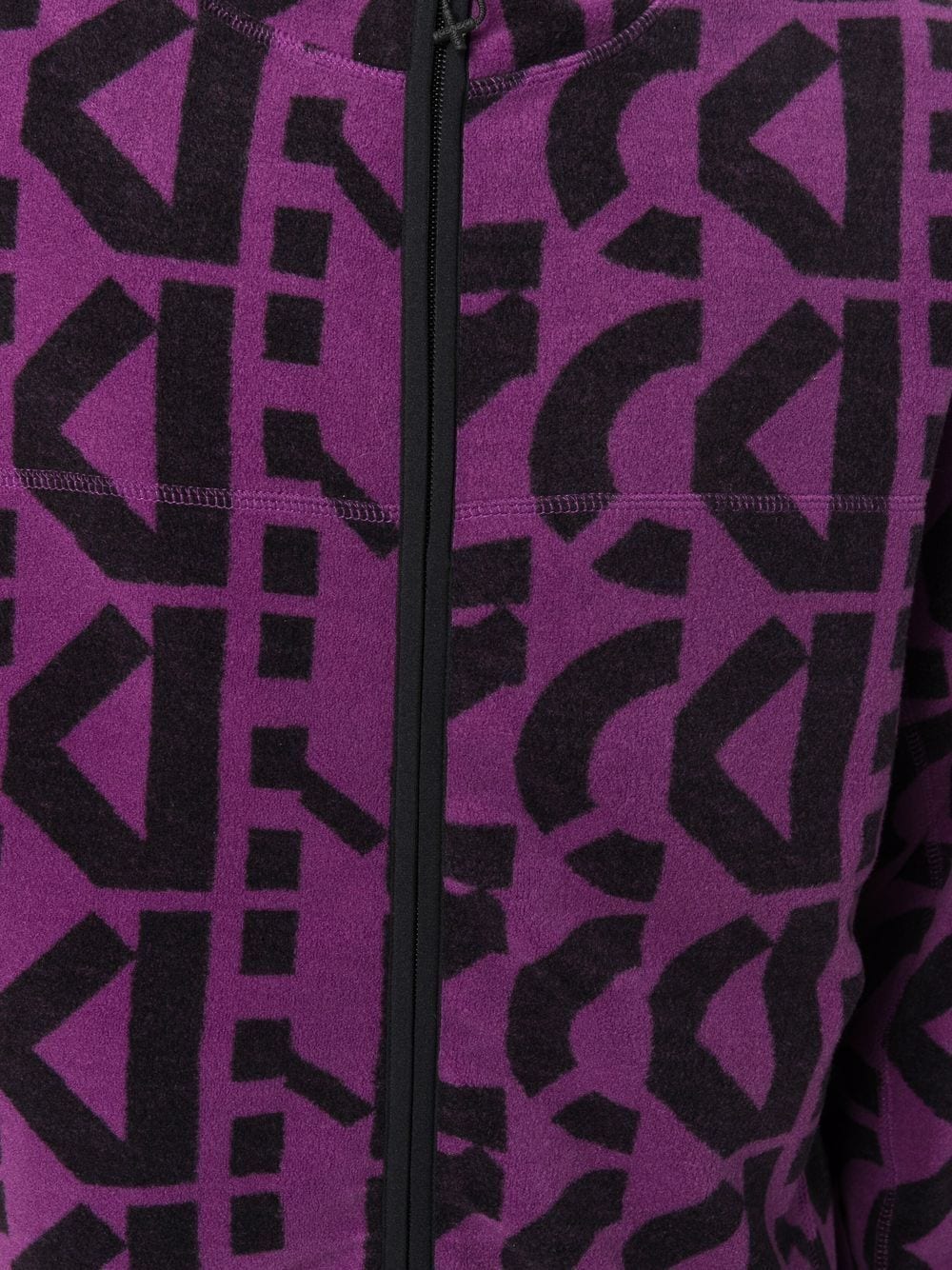 KENZO Monogram Print Fleece Zipped Jacket Purple - MAISONDEFASHION.COM
