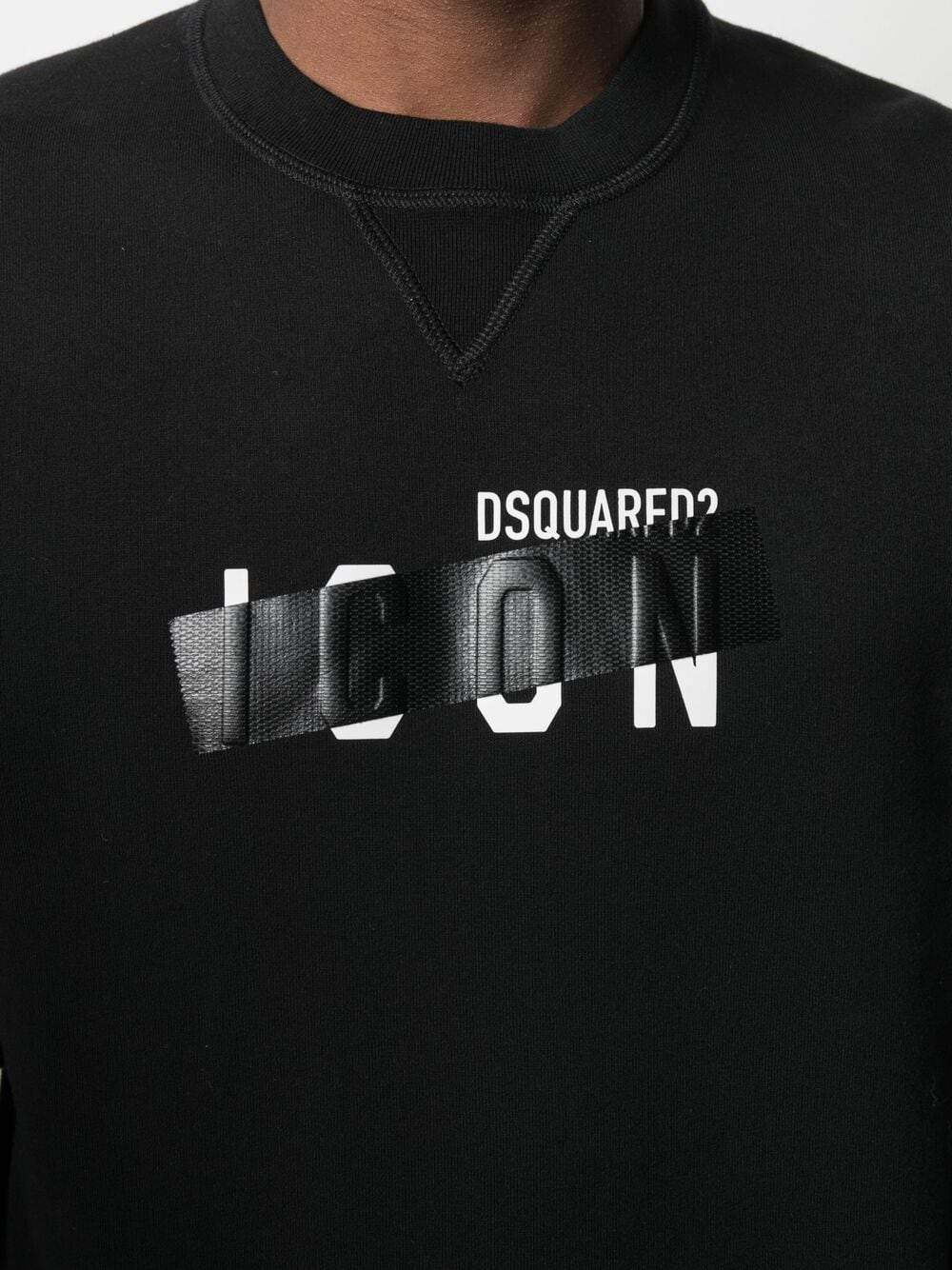DSQUARED2 Icon tape sweatshirt Black - MAISONDEFASHION.COM
