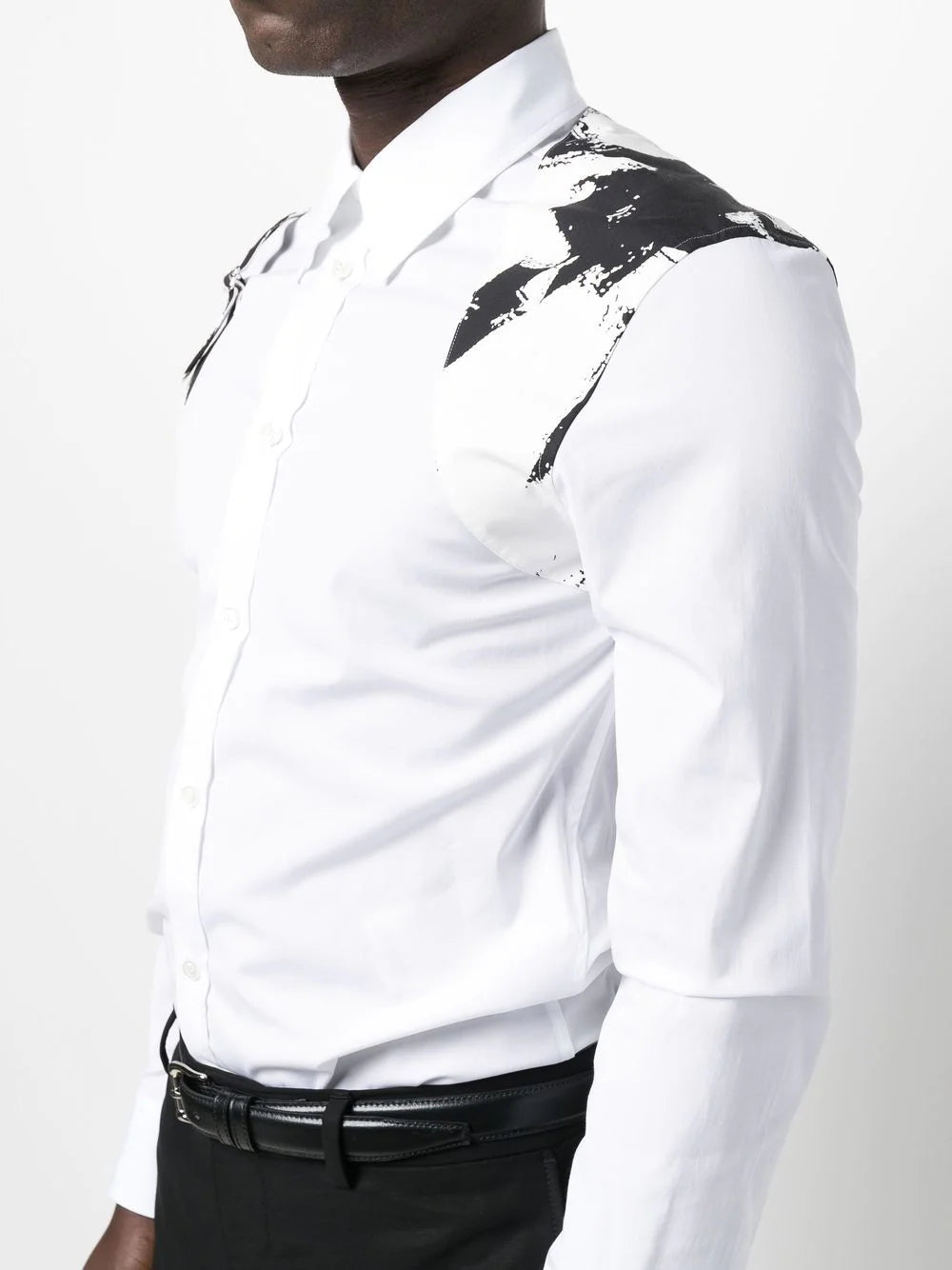 ALEXANDER MCQUEEN Abstract Print Harness Shirt White