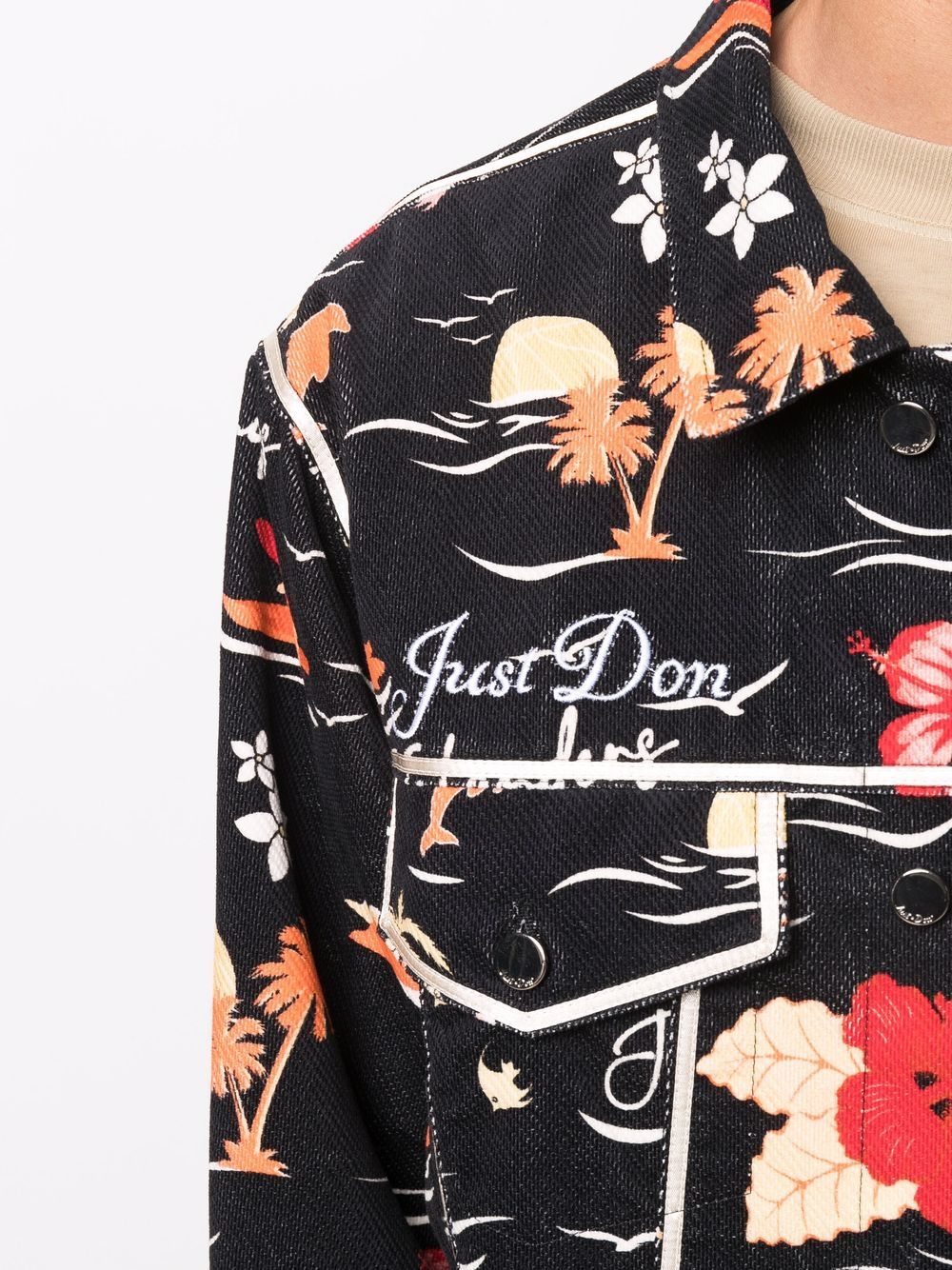 JUST DON X MIAMI HEAT Graphic Jacket Black - MAISONDEFASHION.COM