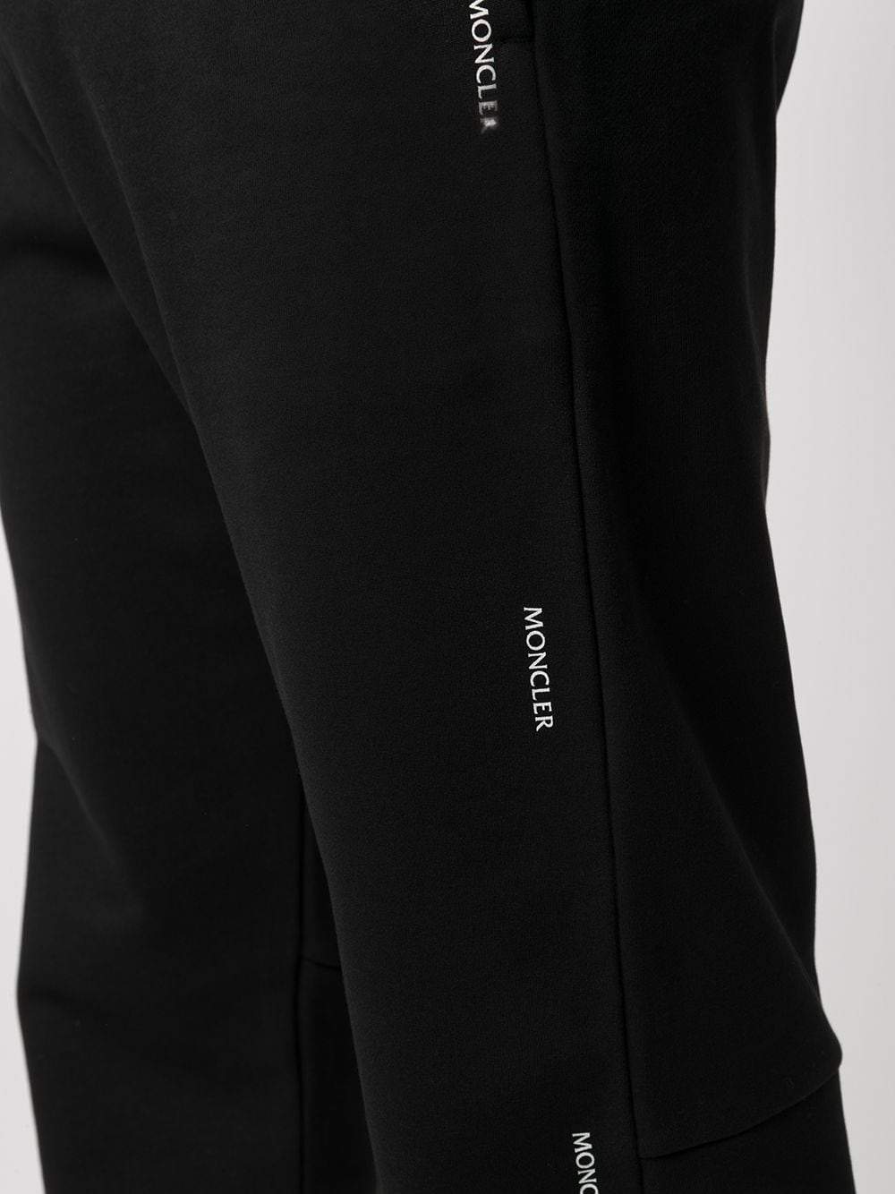 Moncler Logo Print Sweatpants Black - MAISONDEFASHION.COM