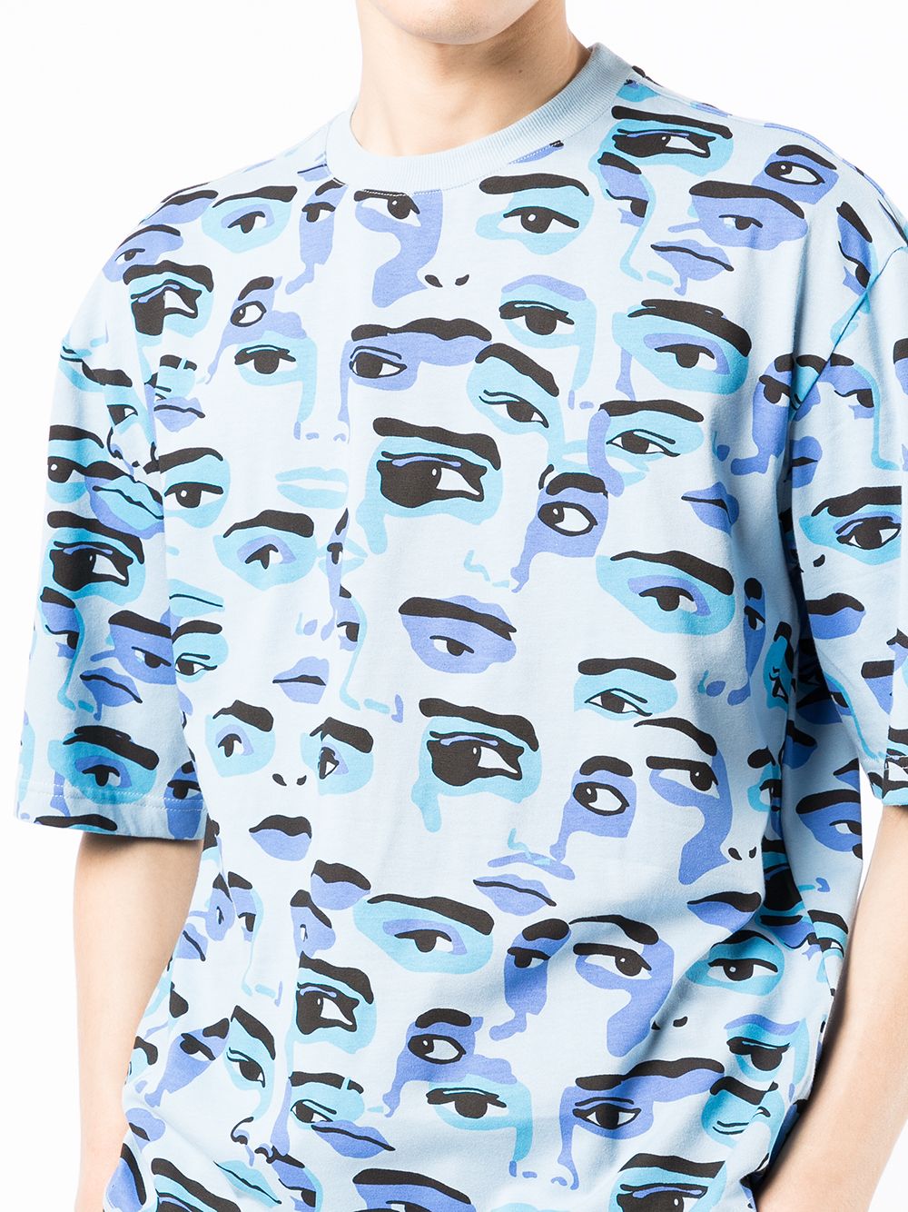 KIDSUPER  Eye-print cotton T-shirt Blue - MAISONDEFASHION.COM