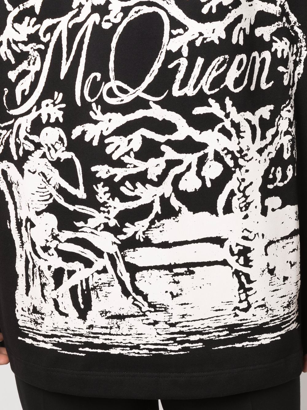 ALEXANDER MCQUEEN Logo Graphic Print T-Shirt Black - MAISONDEFASHION.COM