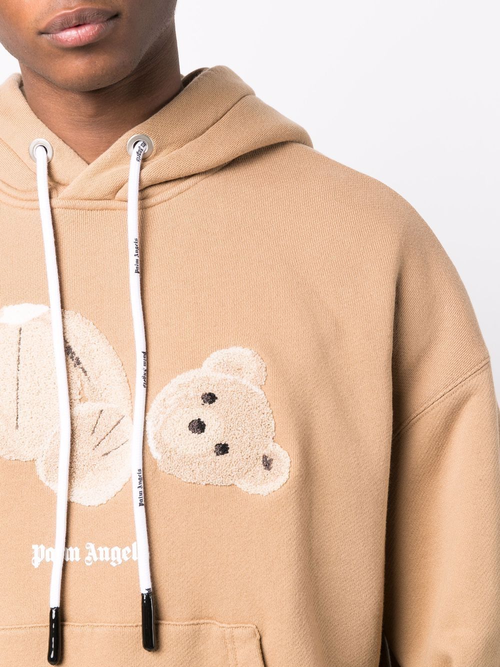 PALM ANGELS Bear Hoodie Beige - MAISONDEFASHION.COM