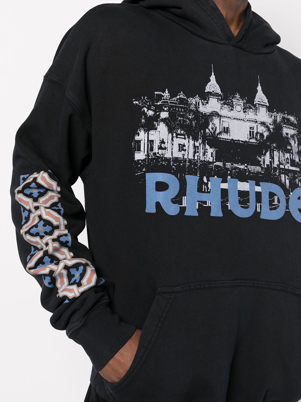 RHUDE Casino Hoodie Black - MAISONDEFASHION.COM
