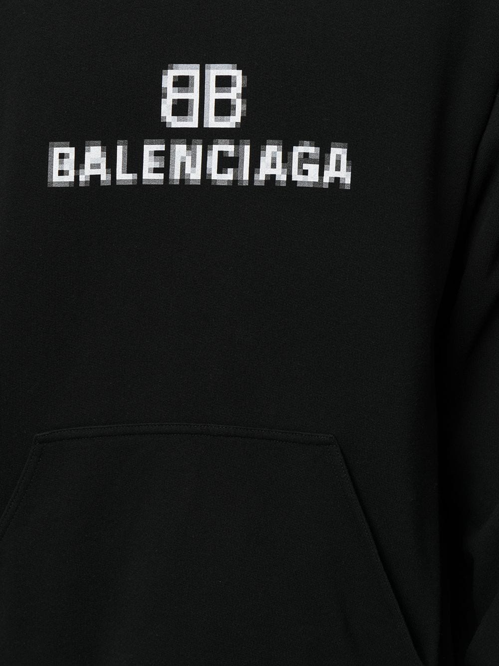 BALENCIAGA Pixel Logo Hoodie Black – MAISONDEFASHION.COM