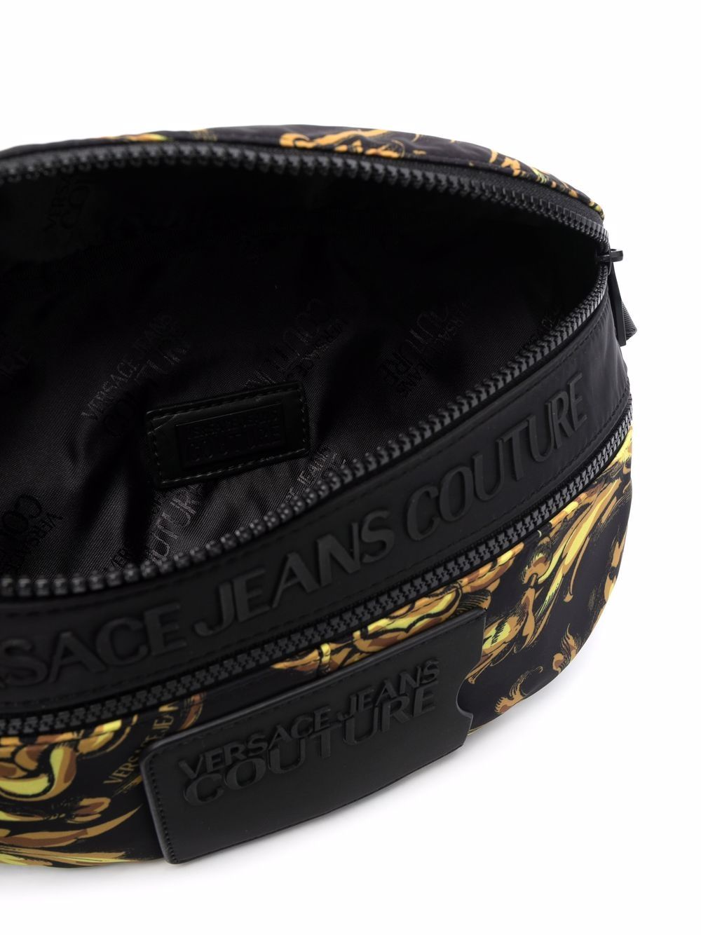 VERSACE JEANS COUTURE Baroque Print Belt Bag Black - MAISONDEFASHION.COM