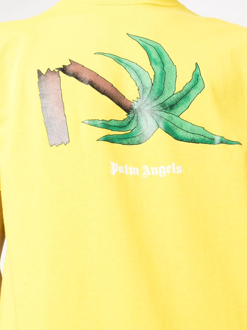 PALM ANGELS Broken Palm Classic Tee Yellow/Green - MAISONDEFASHION.COM