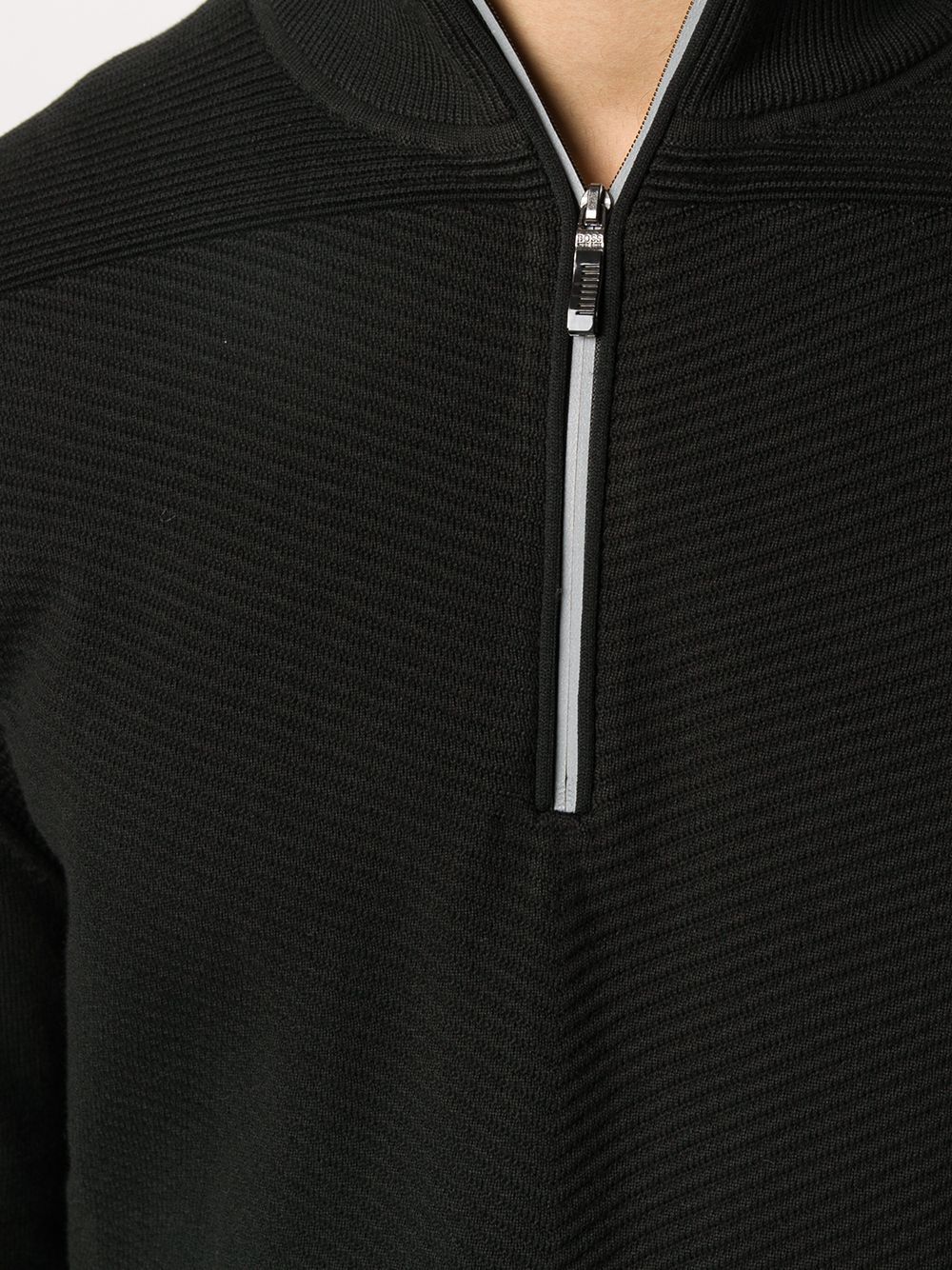 BOSS Quarter Zip Sweatshirt Black - Maison De Fashion 