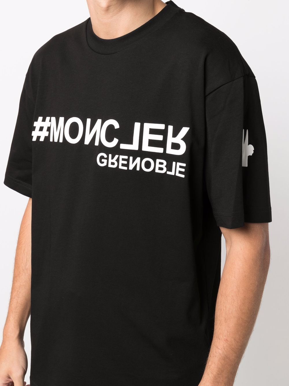 MONCLER GRENOBLE Logo Print T-Shirt Black/White