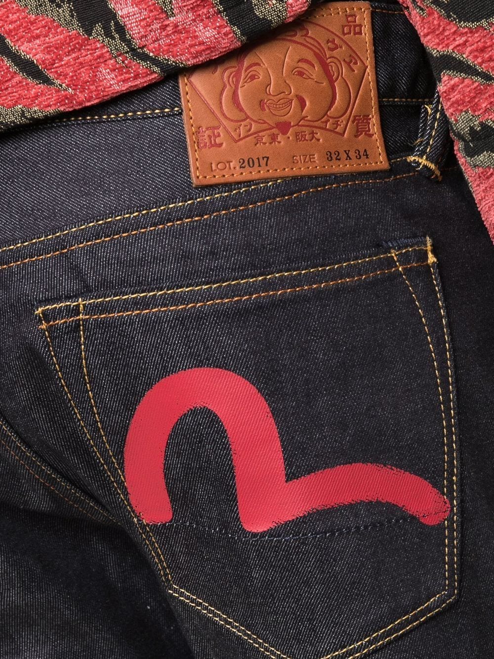 EVISU Red Seagull Print Jeans Blue - MAISONDEFASHION.COM