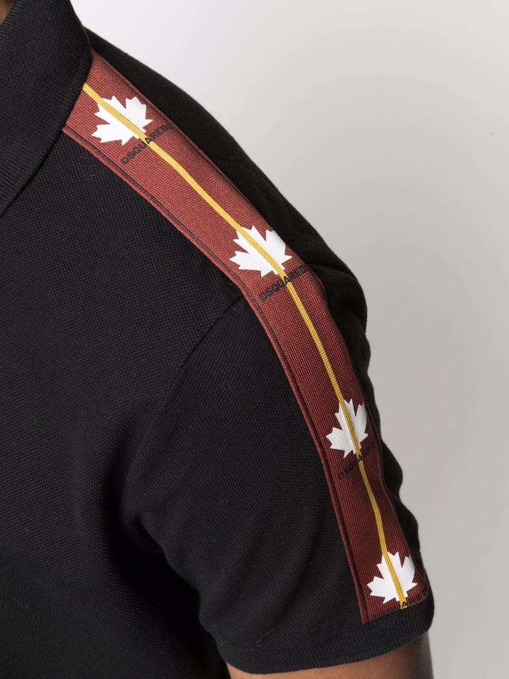 DSQUARED2 Side stripe-detail polo shirt Black - MAISONDEFASHION.COM
