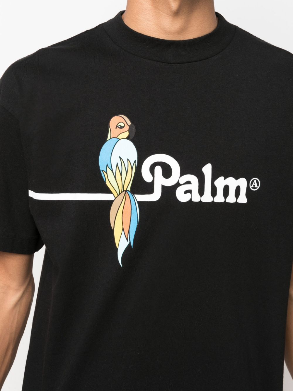 PALM ANGELS Parrot Classic T-Shirt Black - MAISONDEFASHION.COM