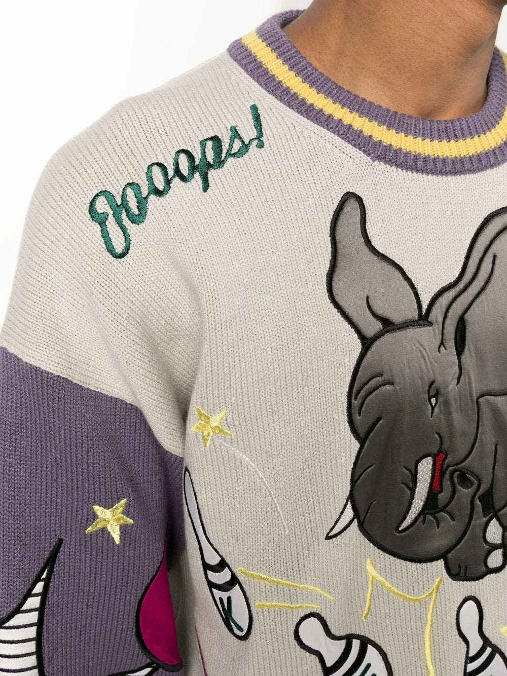 KENZO Bowling Elephant Merino Wool Jumper Multi - MAISONDEFASHION.COM