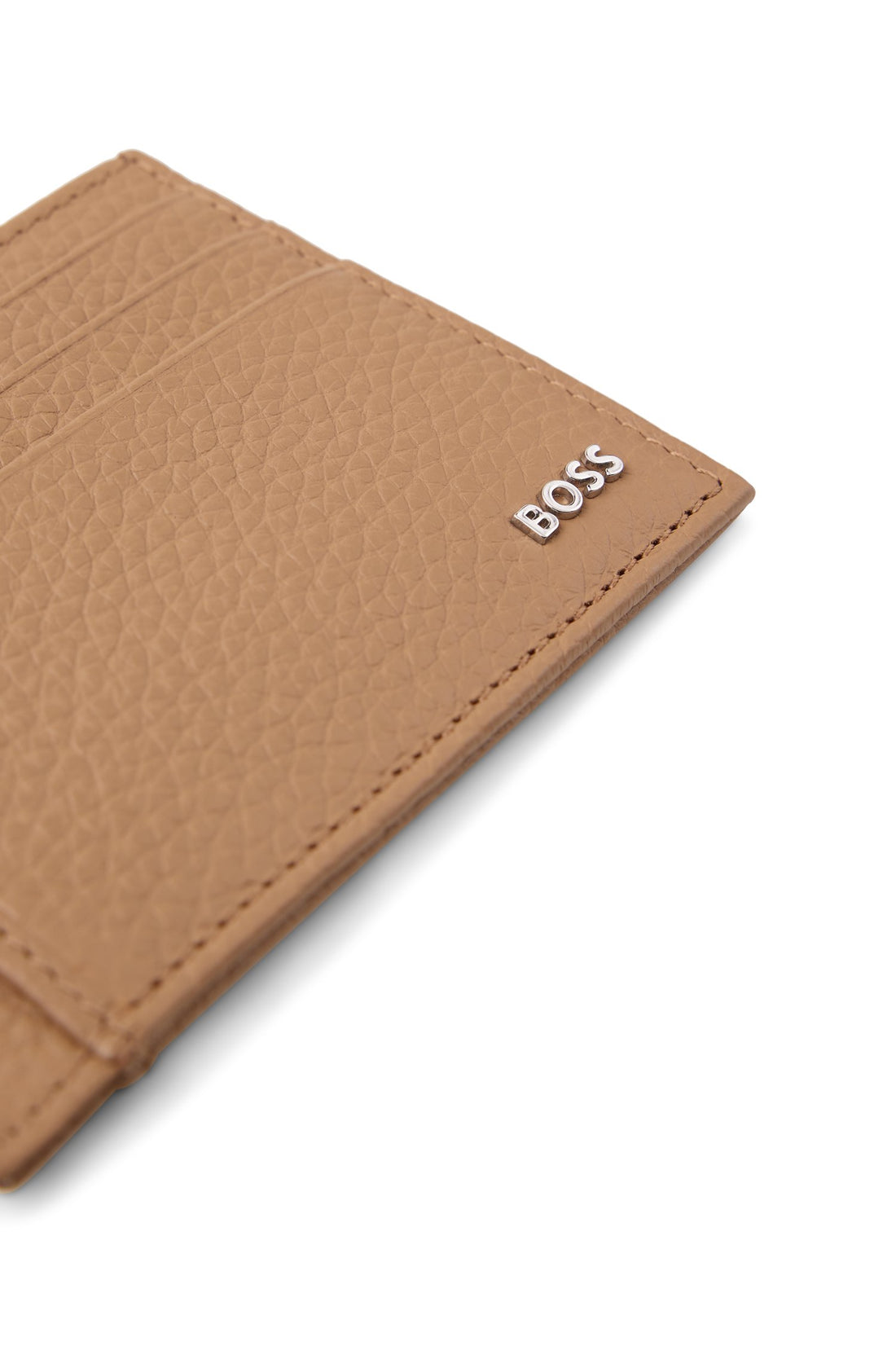 BOSS Italian-leather Card Holder Medium Beige - MAISONDEFASHION.COM