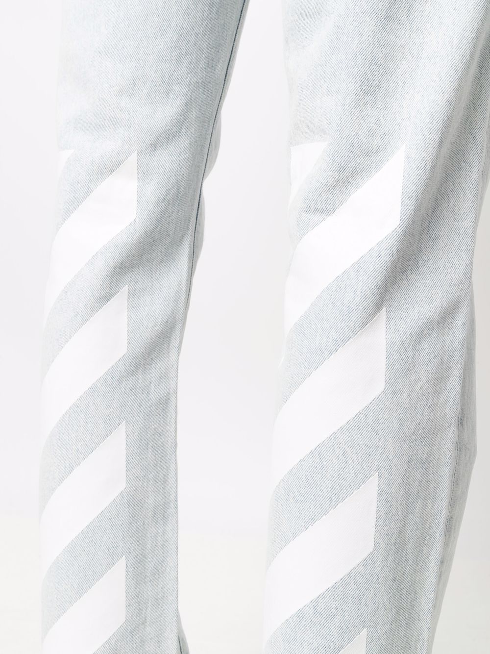 OFF-WHITE Diag Print Slim Fit Jeans - MAISONDEFASHION.COM