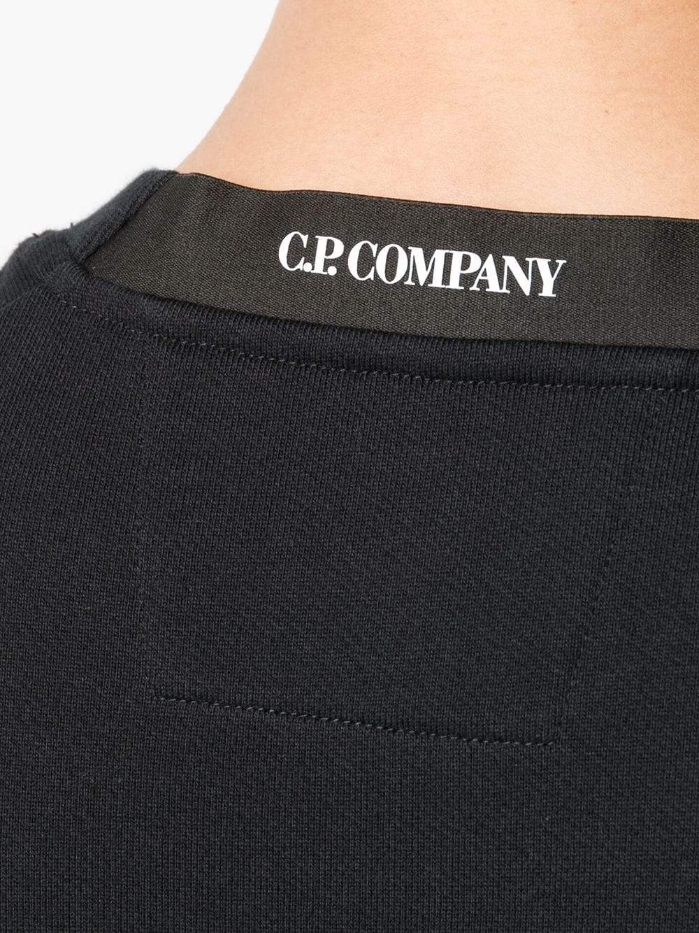 C.P. COMPANY Cotton Crewneck Sweatshirt Black - MAISONDEFASHION.COM