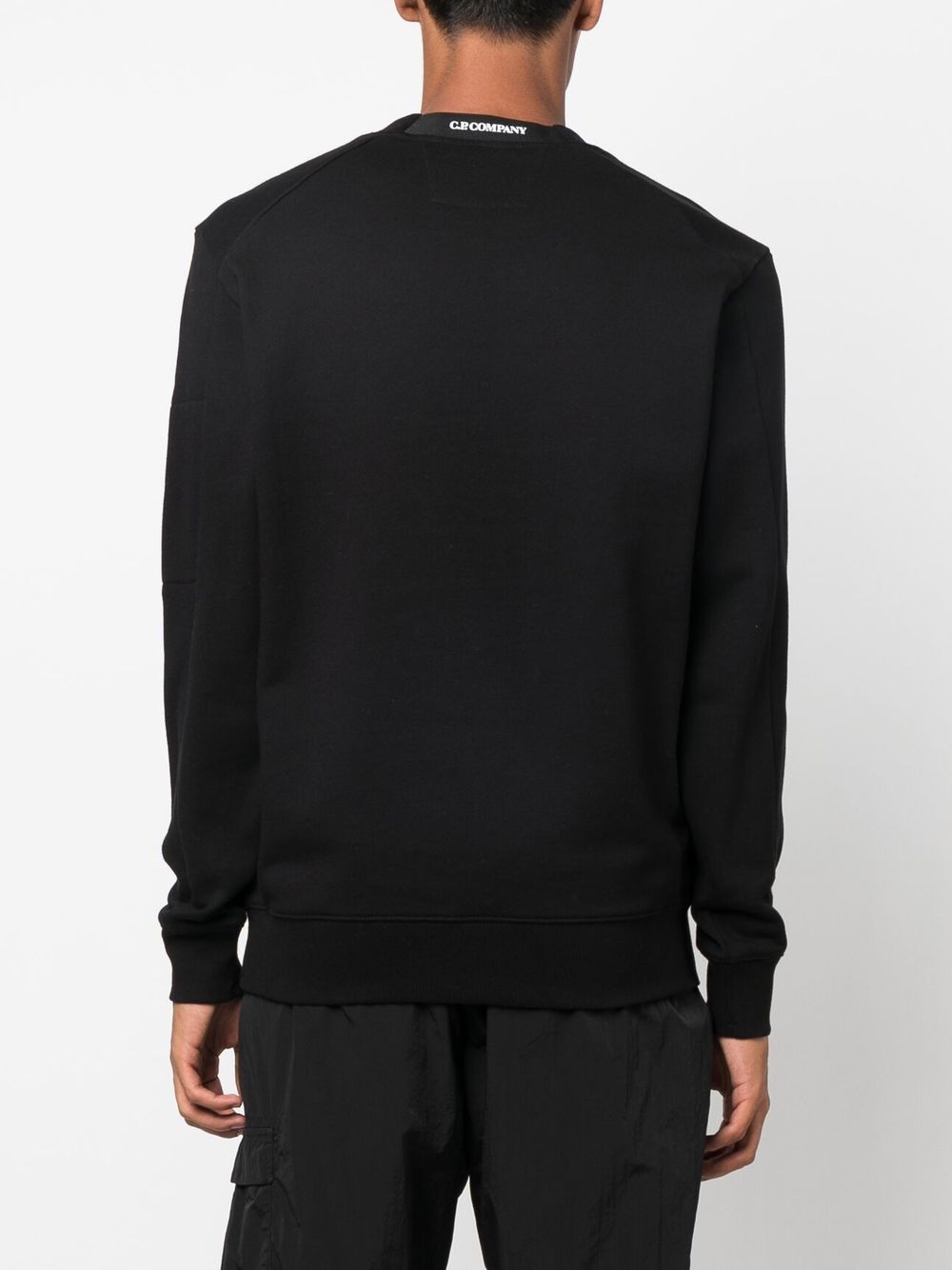 C.P. COMPANY Diagonal Raised Fleece Sweatshirt Black - MAISONDEFASHION.COM