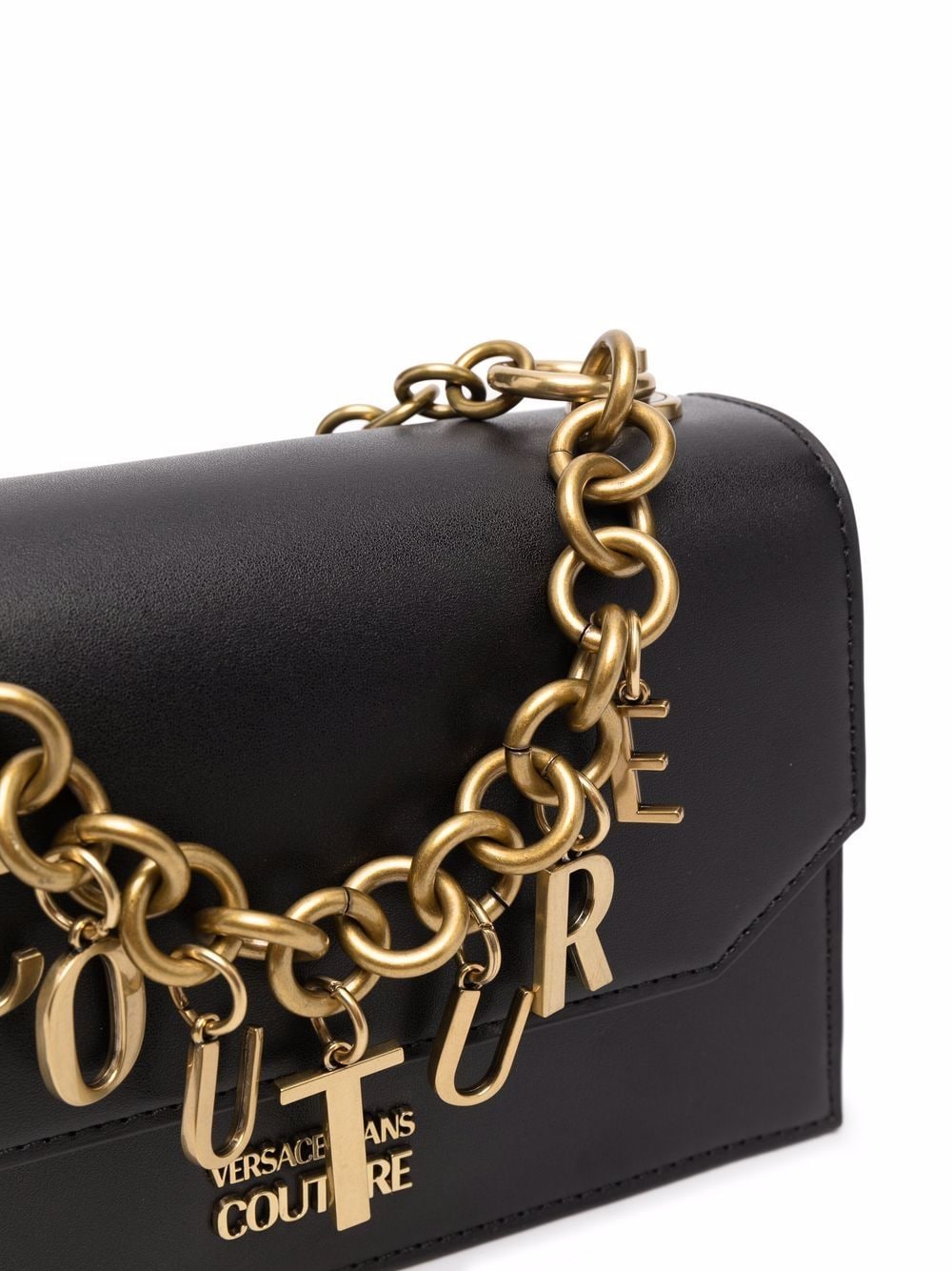 VERSACE JEANS COUTURE WOMEN Charm Chain Bag Black - MAISONDEFASHION.COM