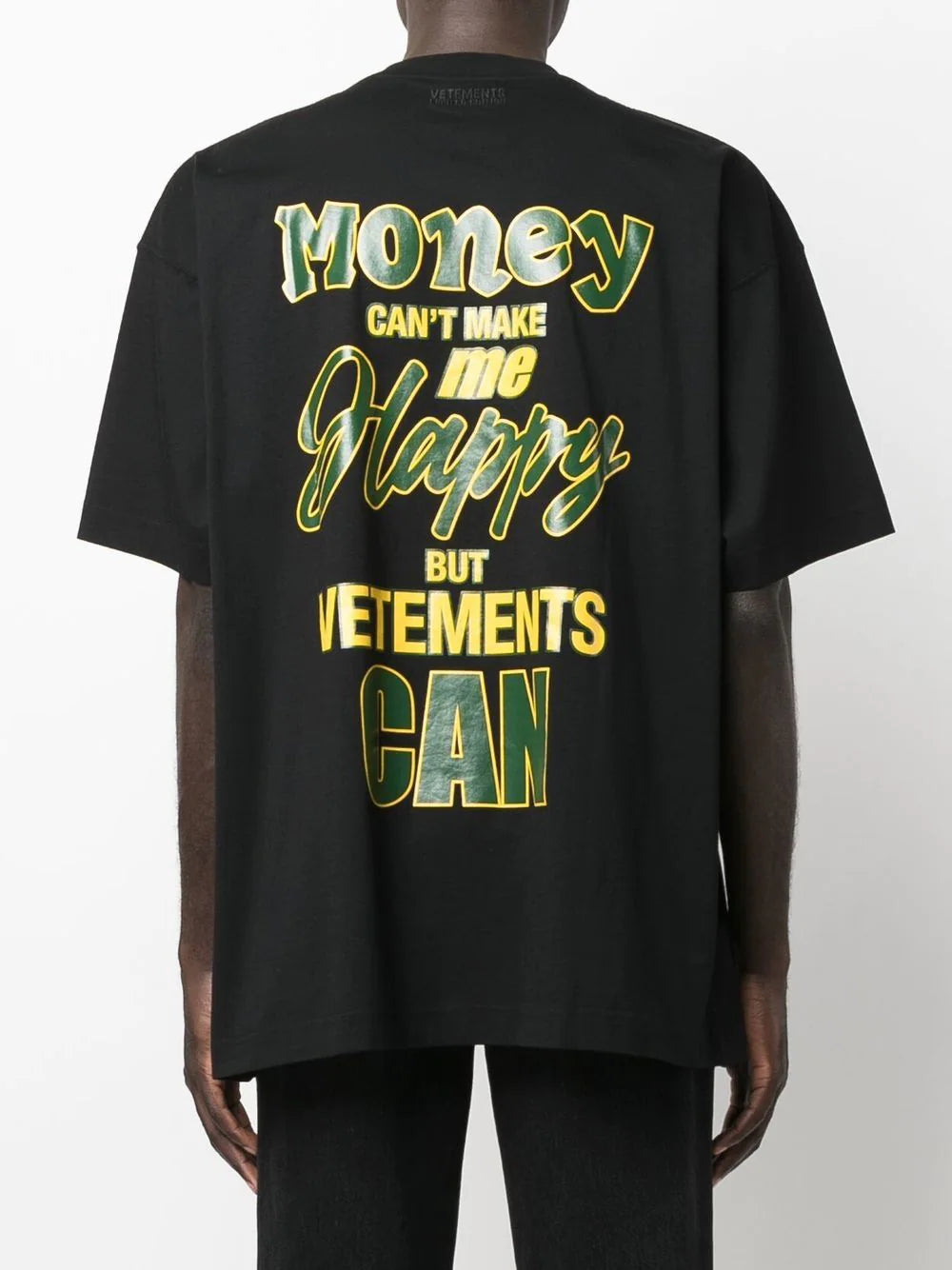 VETEMENTS Money T-Shirt Black - MAISONDEFASHION.COM