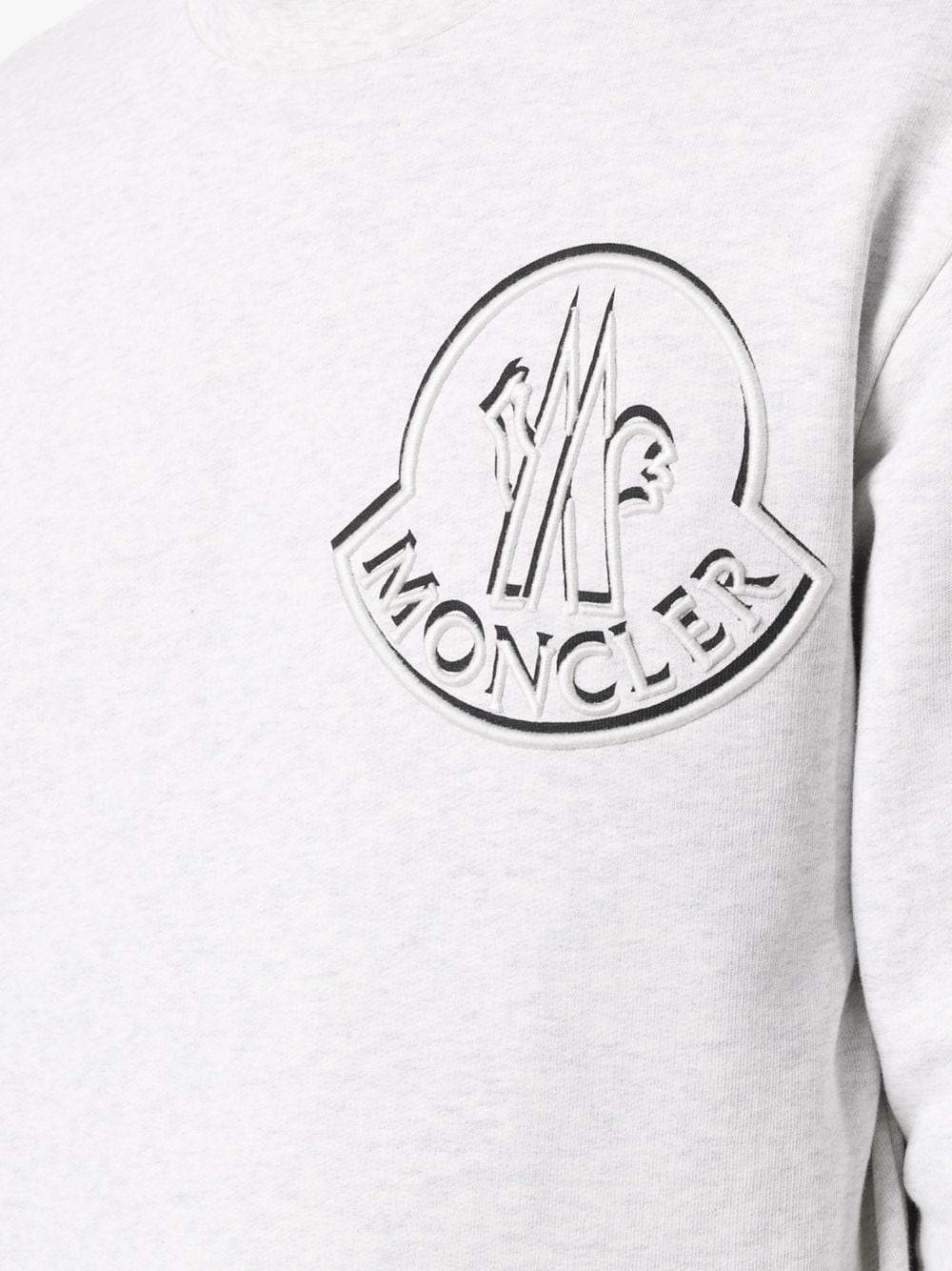 Moncler Logo Print Sweatshirt Grey - MAISONDEFASHION.COM