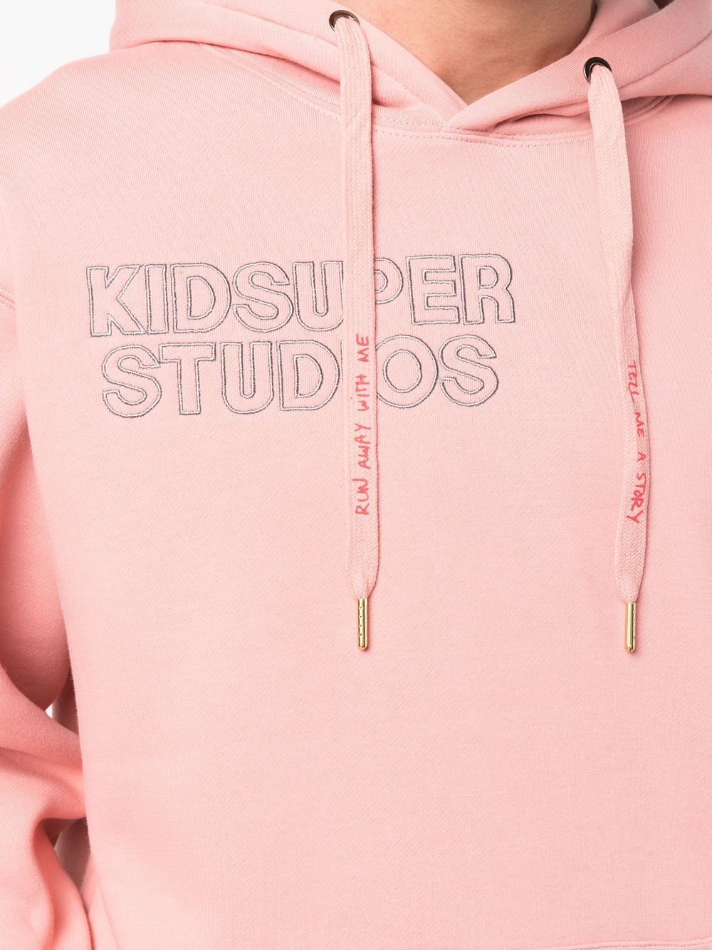 KIDSUPER Embroidered cotton hoodie Pink - MAISONDEFASHION.COM
